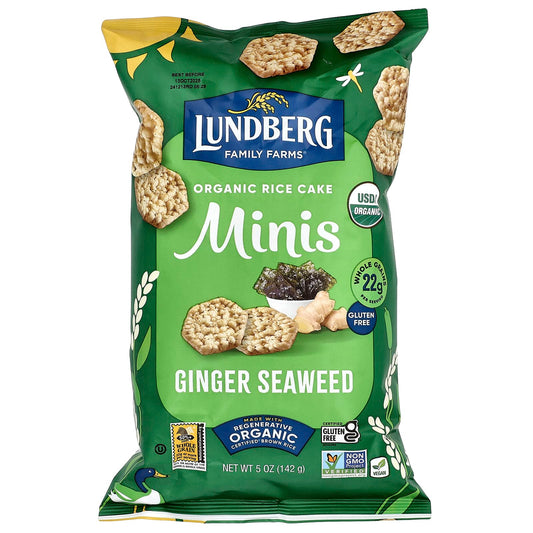 Lundberg, Organic Rice Cake Minis, Ginger Seaweed, 5 oz (142 g) - Image 1