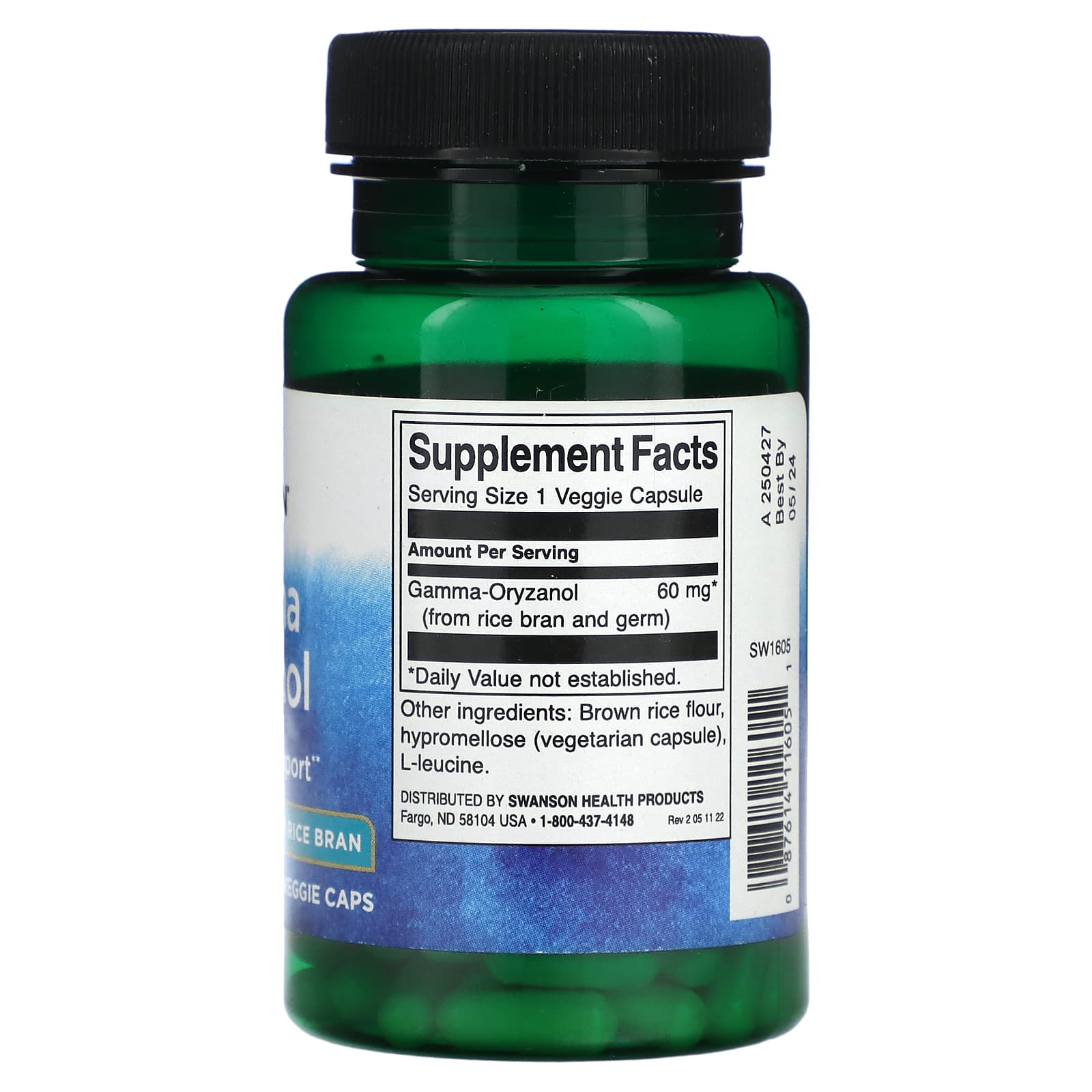Swanson, Gamma Oryzanol, 60 mg, 90 Veggie Caps - Image 2