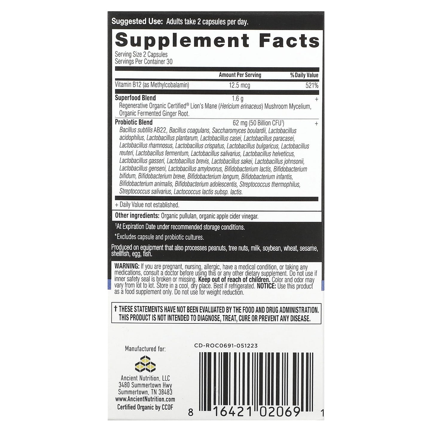 Ancient Nutrition, Extra Strength Probiotics with 25 Billion CFU & Prebiotics - Image 2