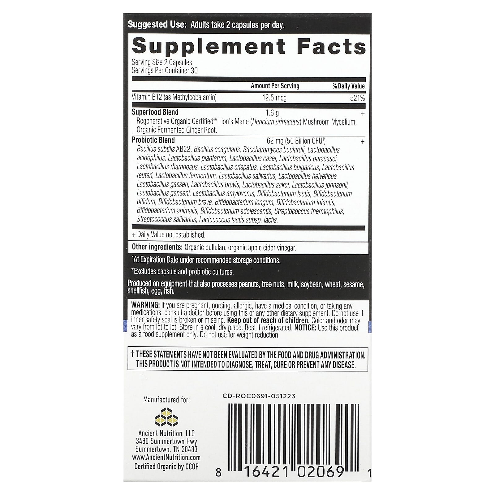 Ancient Nutrition, Extra Strength Probiotics with 25 Billion CFU & Prebiotics - Image 2