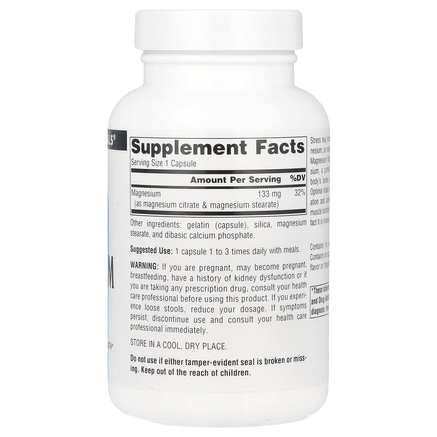 Source Naturals, Magnesium Citrate , 133 mg , 90 Capsules - Image 2