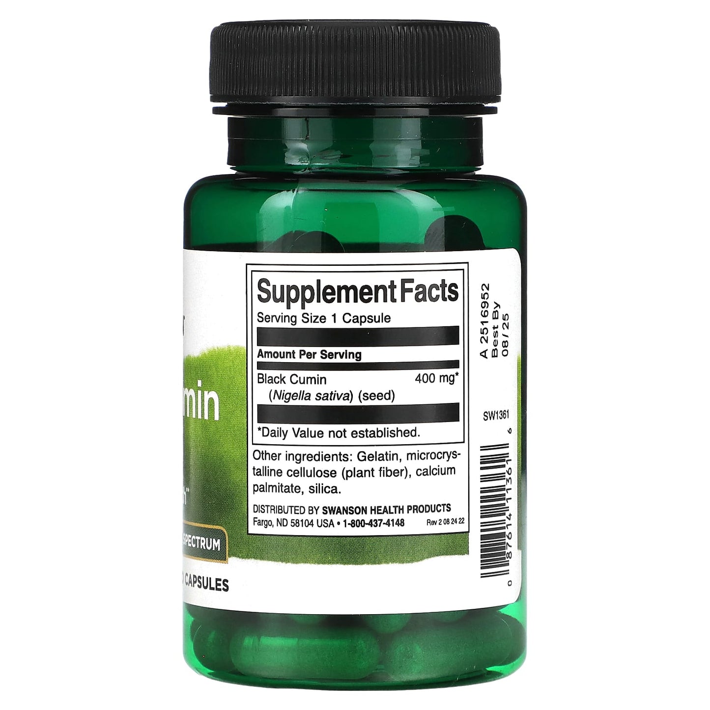 Swanson, Black Cumin Seed, Full Spectrum, 400 mg, 60 Capsules - Image 2