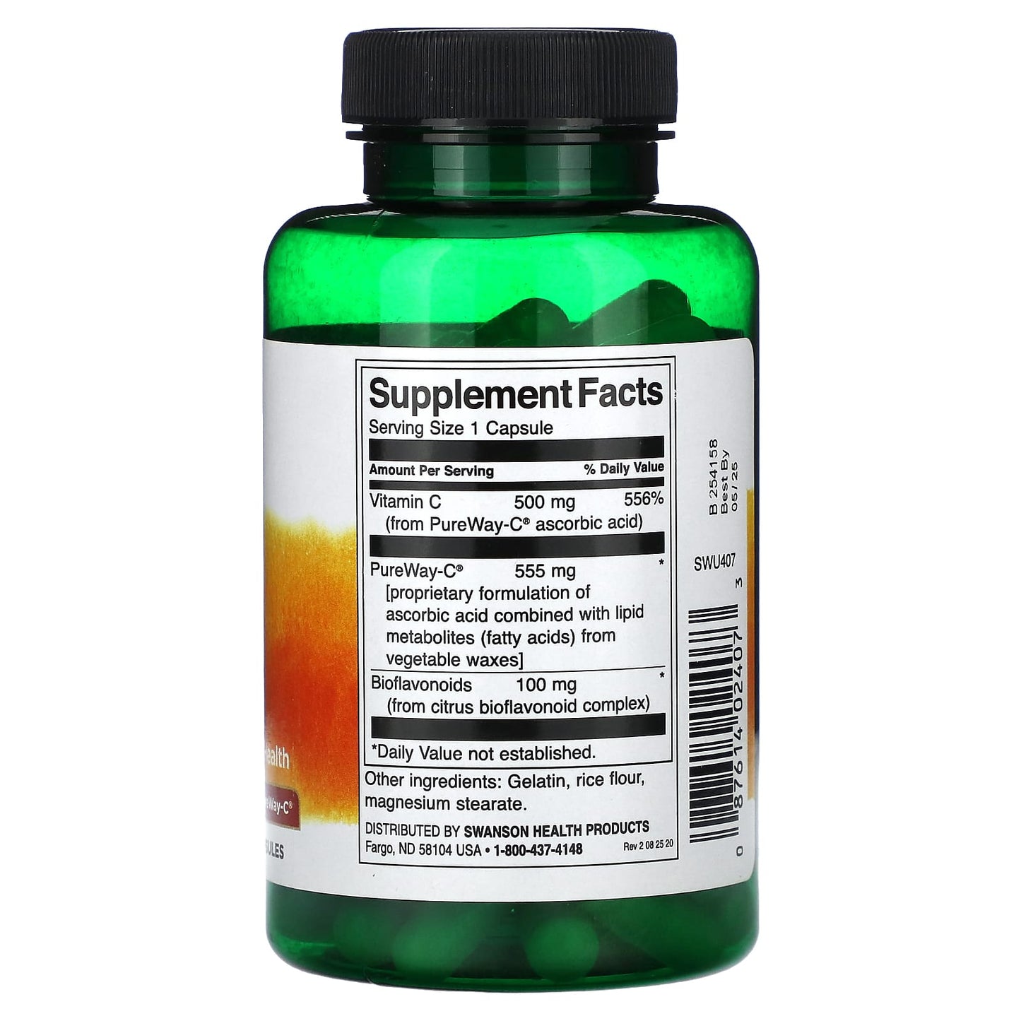 Swanson, Vitamin C with BioFlavonoids, 500 mg, 90 Capsules - Image 2
