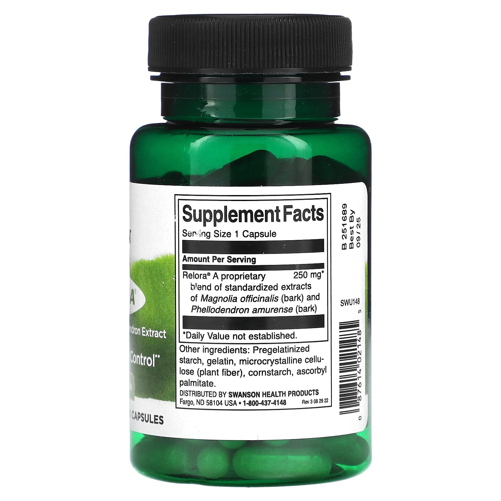 Swanson, Relora, 250 mg, 90 Capsules - Image 2