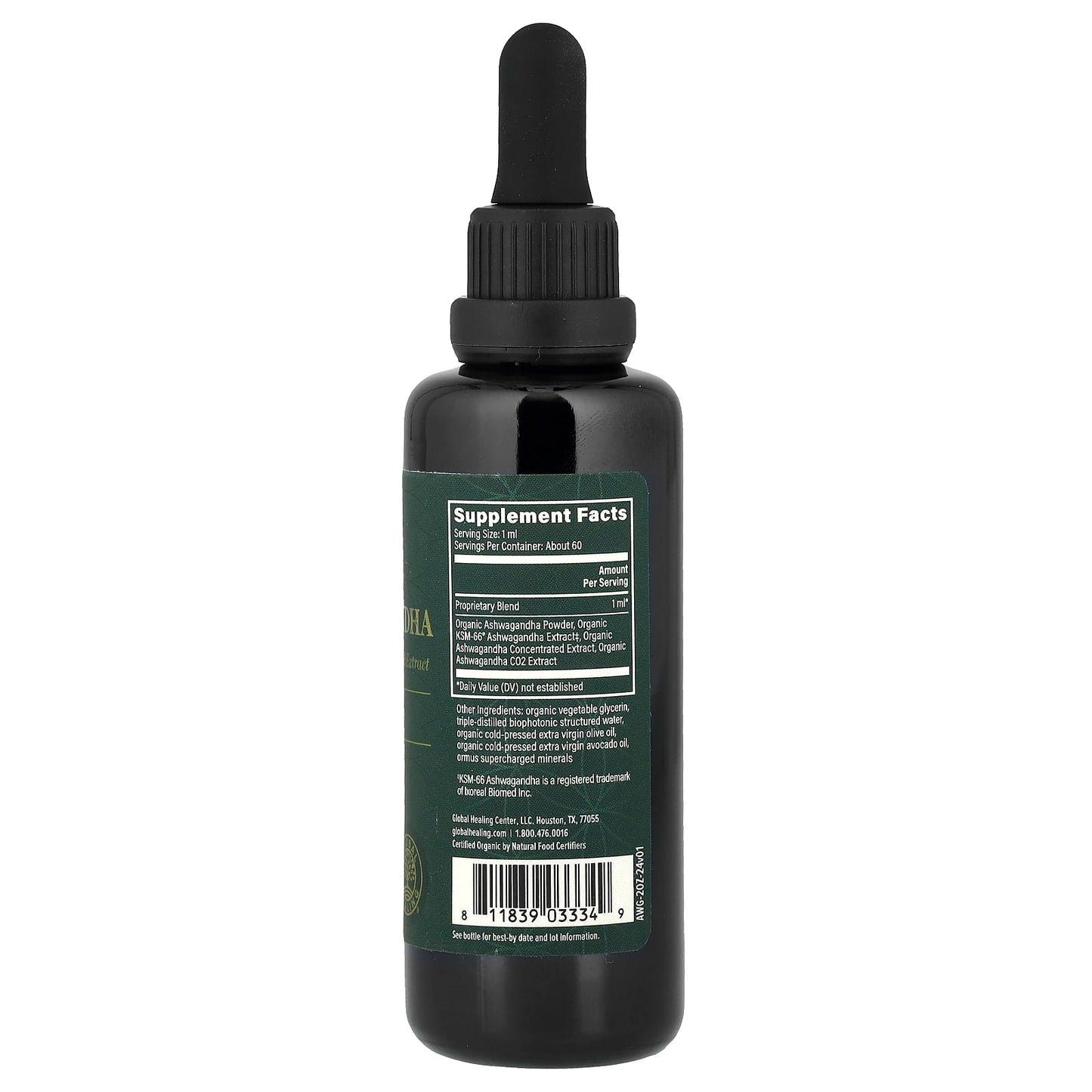 Global Healing Ashwagandha for Stress Relief & Mental Clarity, 2 fl oz - Image 2