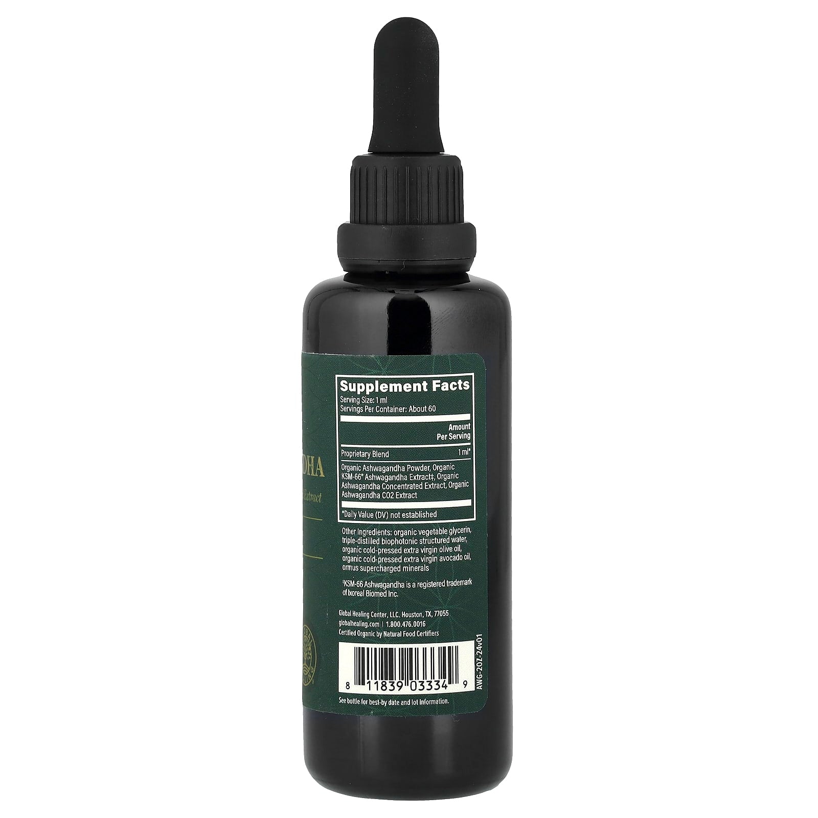 Global Healing Ashwagandha for Stress Relief & Mental Clarity, 2 fl oz - Image 2