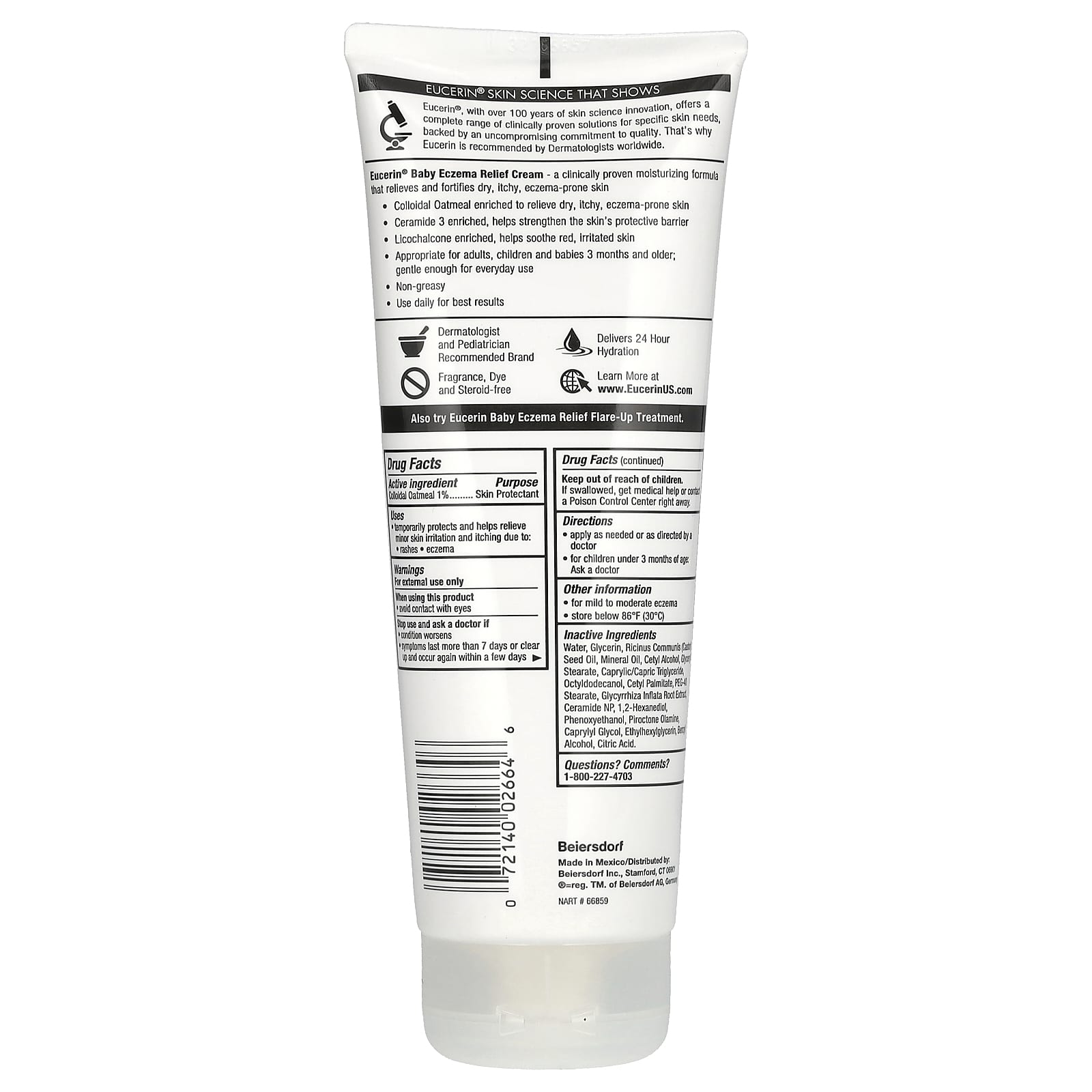 Fragrance Free Eczema Relief Cream by Eucerin, 8 oz (226g) - Image 2