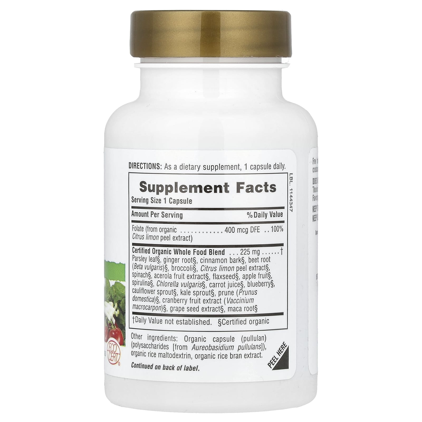 NaturesPlus, Source of Life®, Garden, Folate, 60 Vegan Capsules - Image 2
