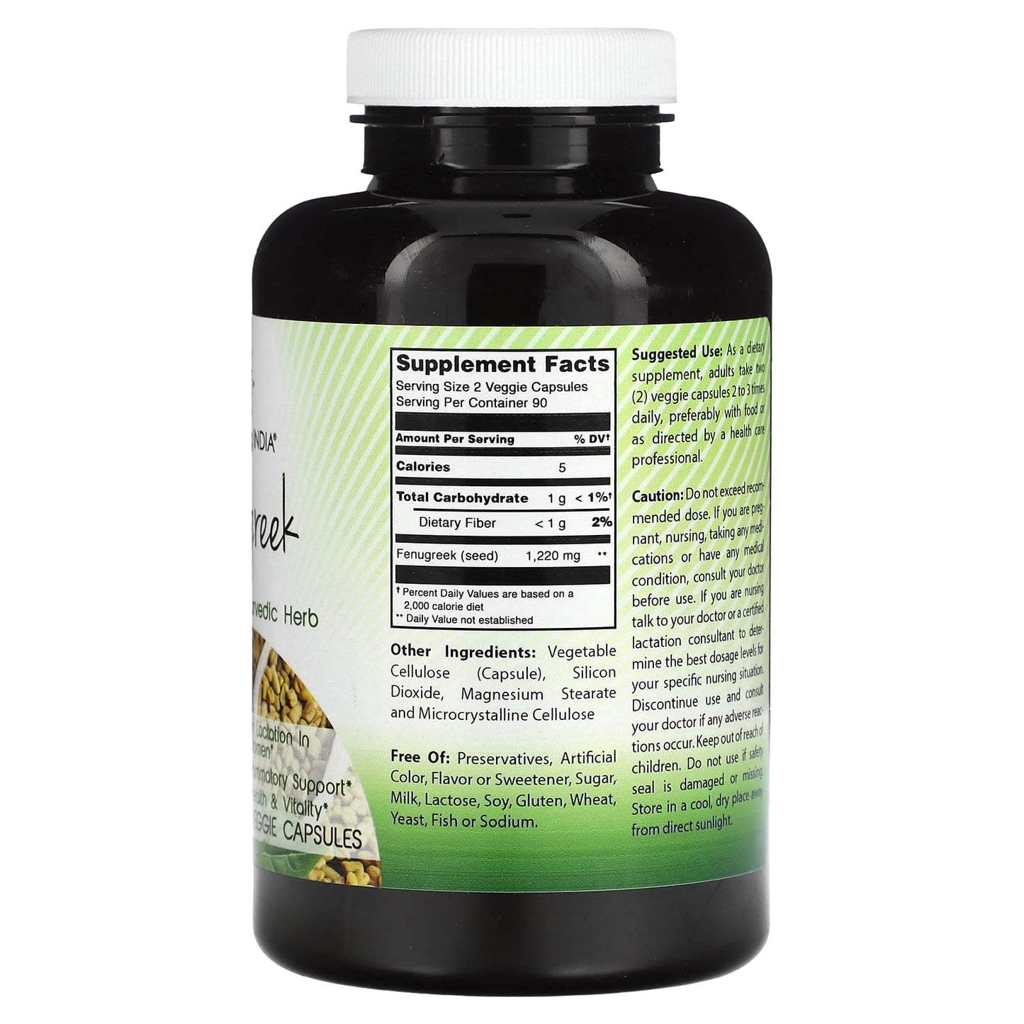 Fenugreek 180 Capsules for Women's Health & Vitality by Amazing India - Image 2