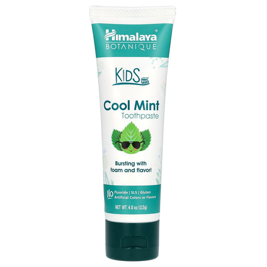 Himalaya Botanique Kid's Cool Mint Toothpaste, 4 oz, Fluoride-Free & Vegan - Image 1