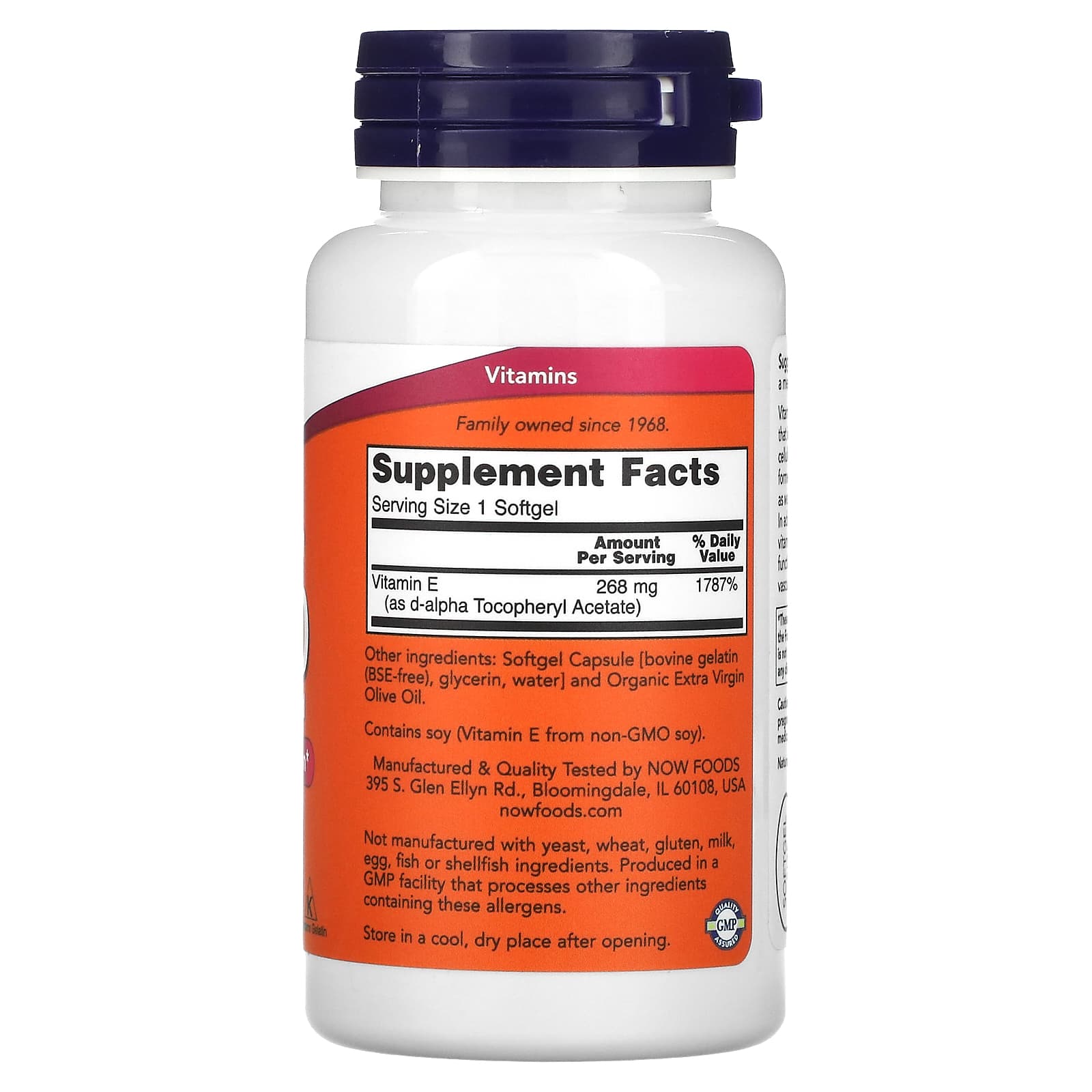 NOW Foods, E-400, 268 mg (400 IU), 100 Softgels - Image 2