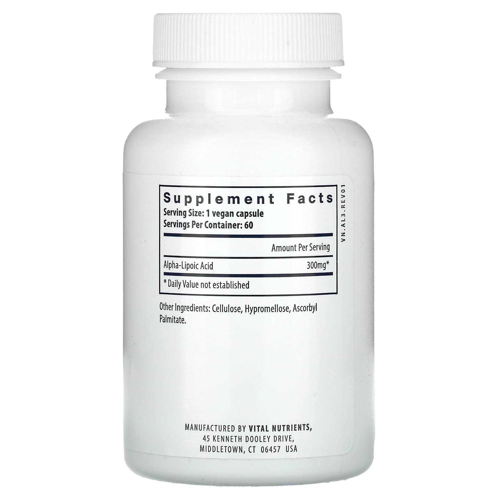 Vital Nutrients, Lipoic Acid, 60 Vegan Capsules (300 mg per Capsule) - Image 2