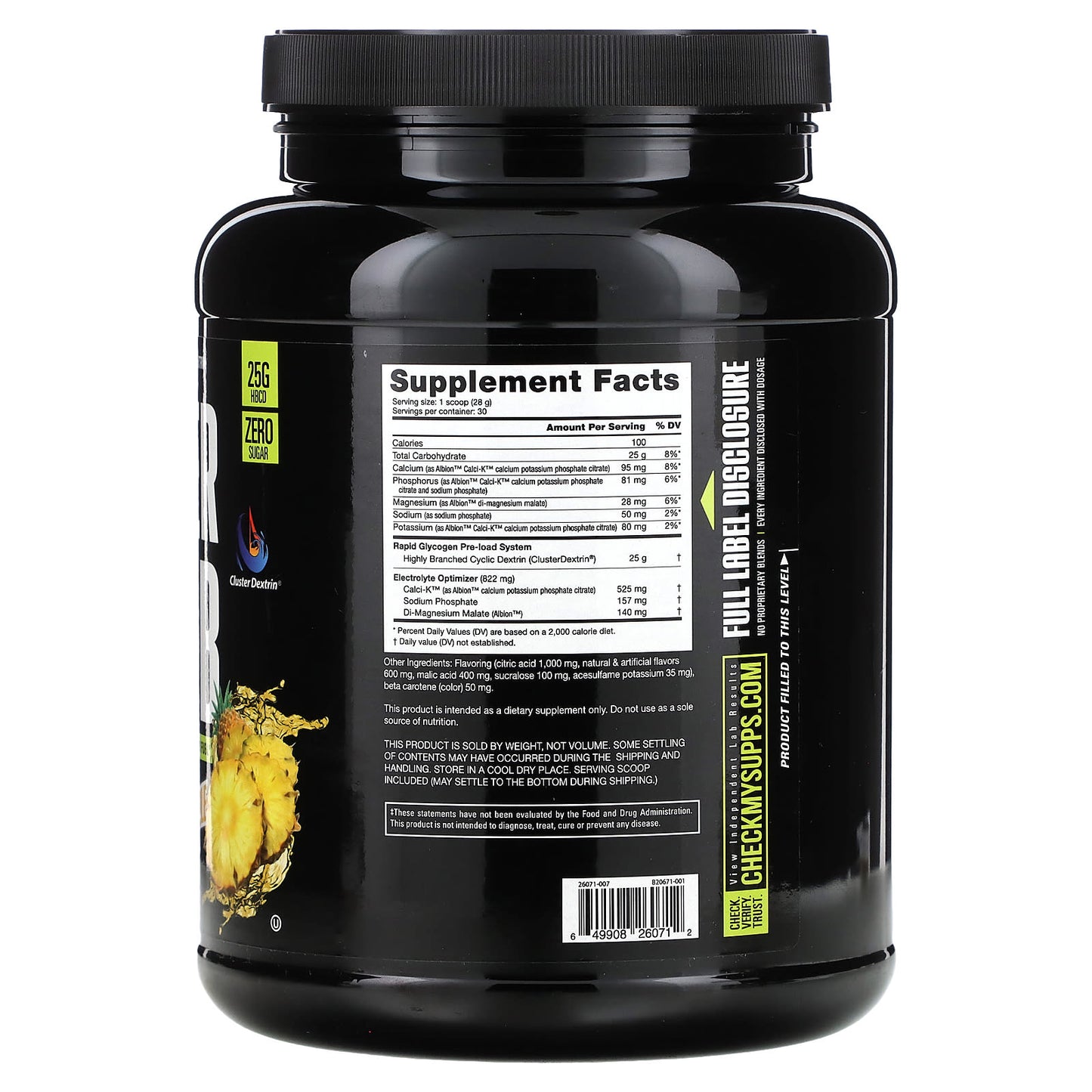 NutraBio, Super Carb, Pineapple, 1.9 lb (840 g) - Image 2