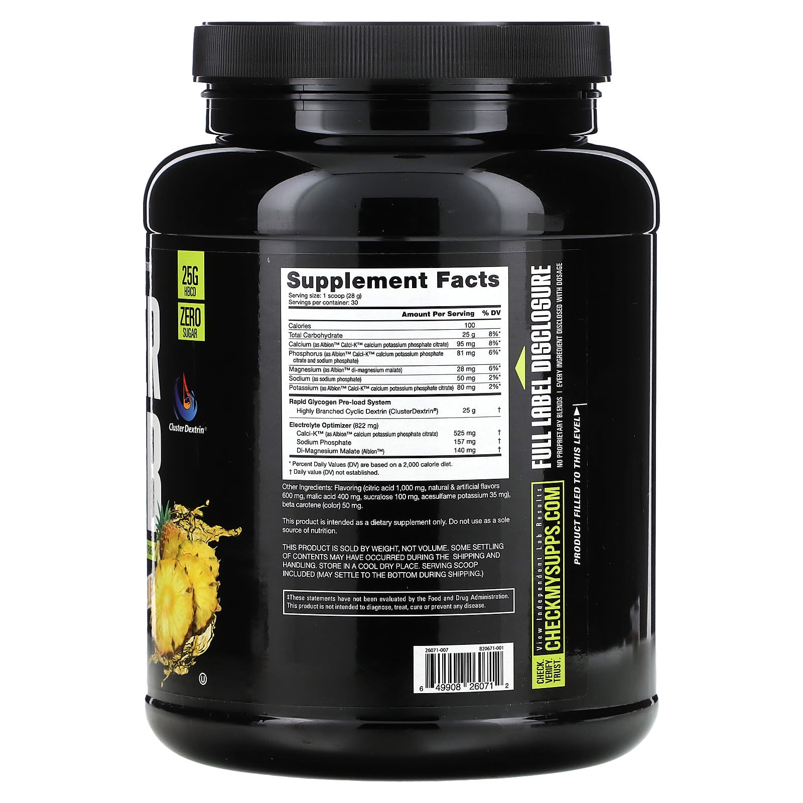 NutraBio, Super Carb, Pineapple, 1.9 lb (840 g) - Image 2