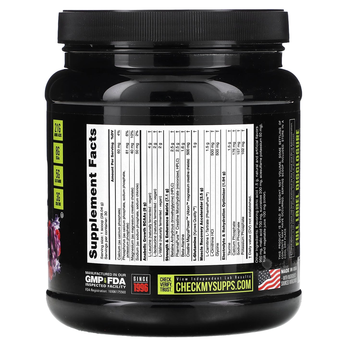NutraBio, Reload Recovery Matrix, Grape Berry Crush, 1.85 lb (841 g) - Image 2