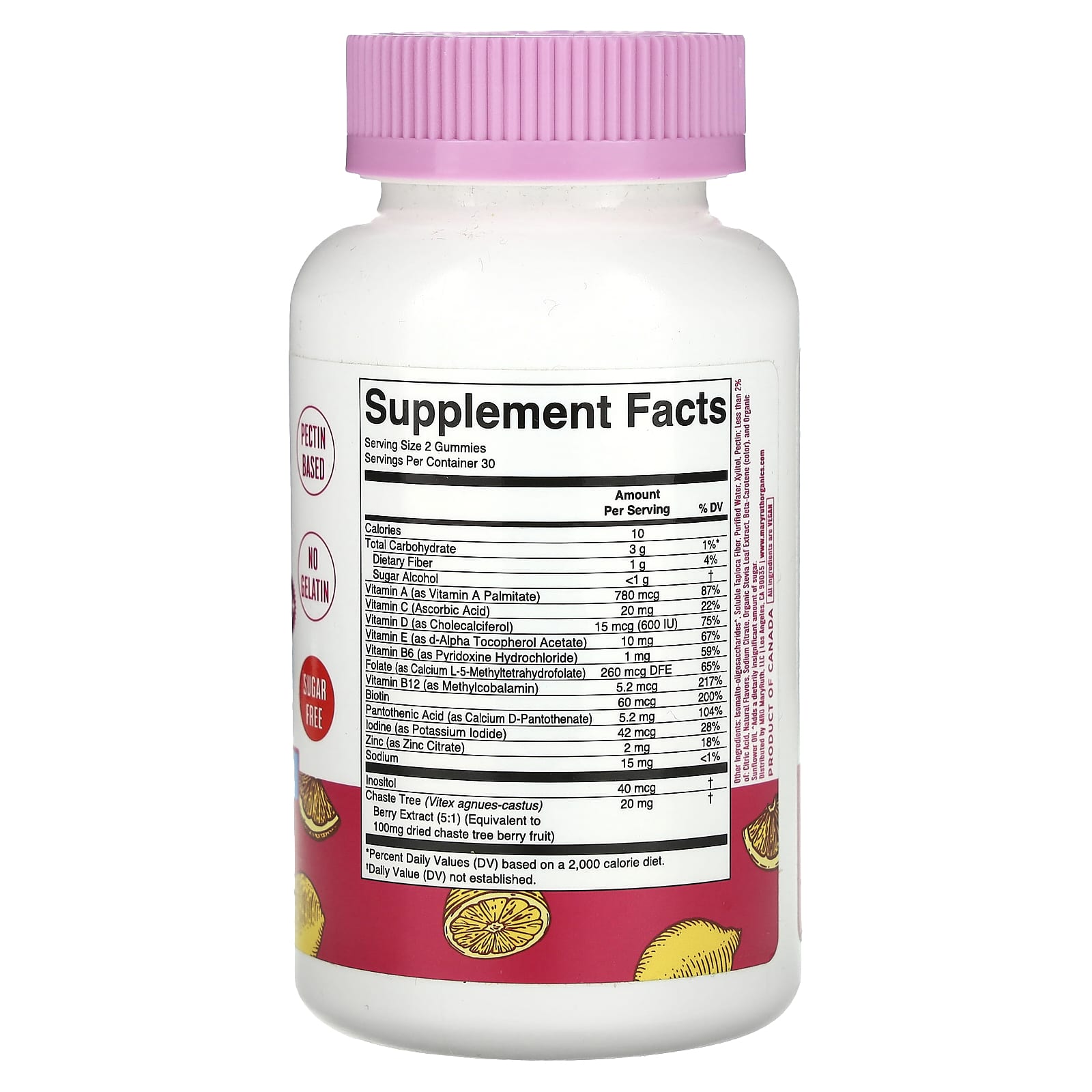 MaryRuth's, Women's 40+ Multivitamin Gummies With Chaste Tree Berry, Lemonade, 60 Gummies - Image 2