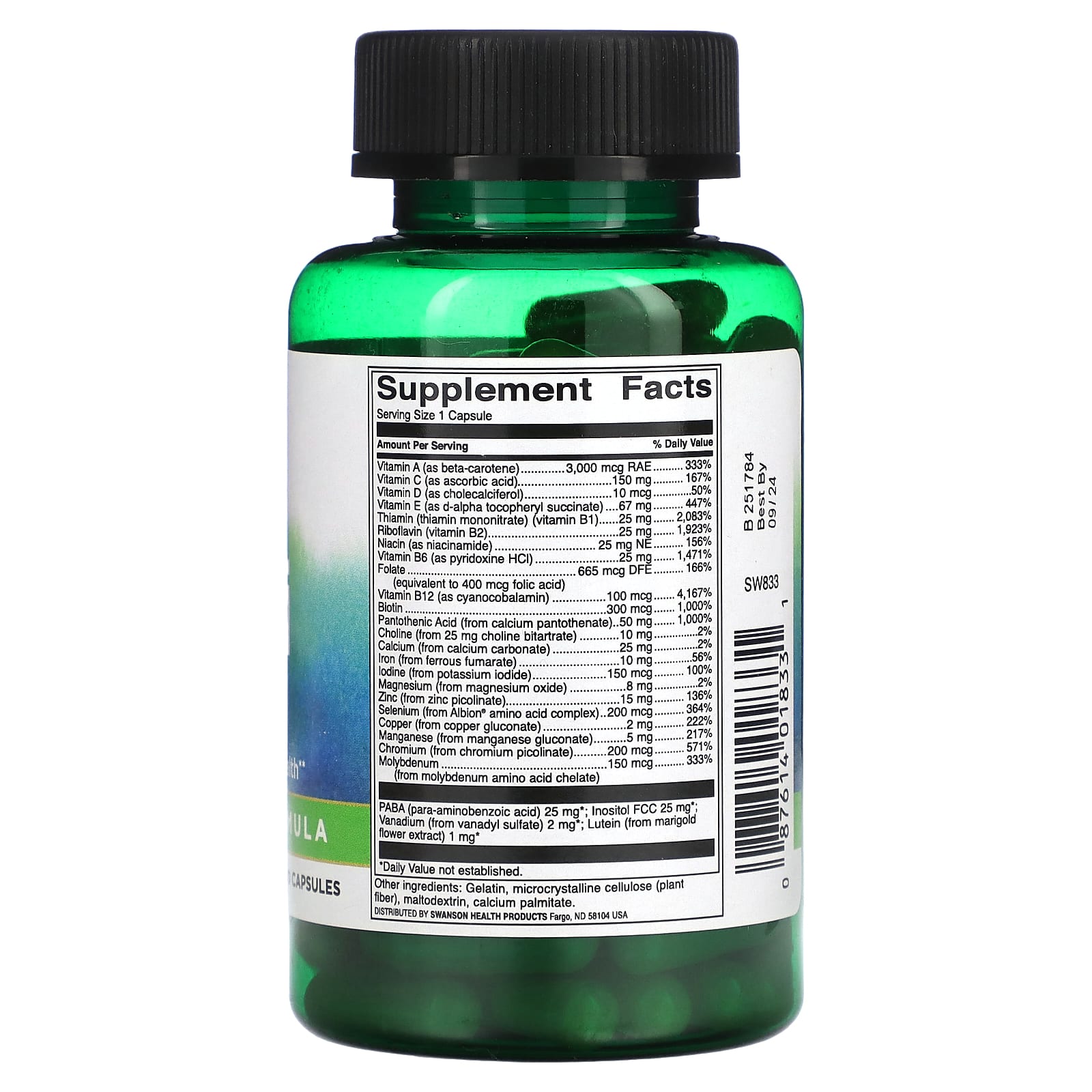 Swanson, Multi with Iron, 90 Capsules - Image 2