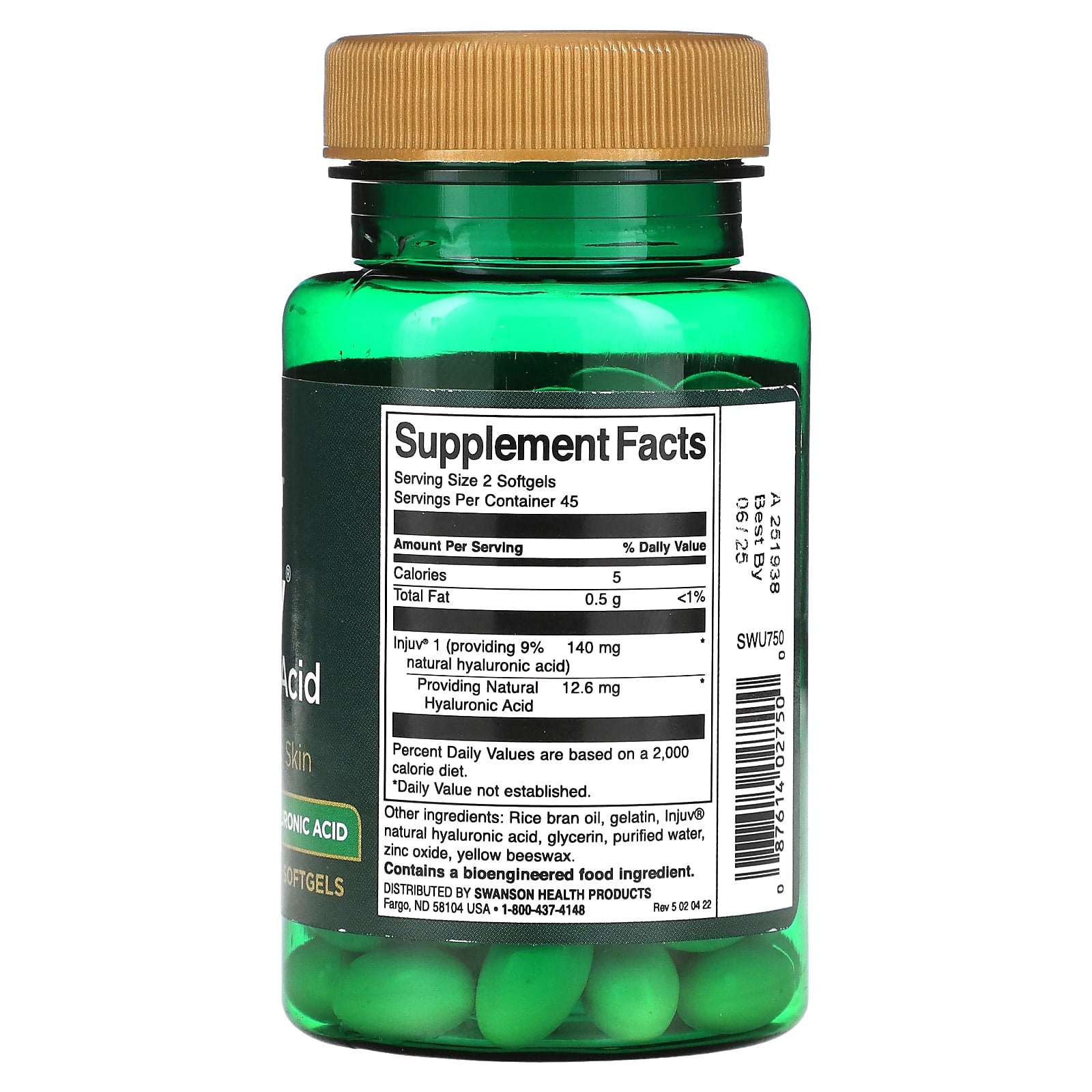 Swanson, Injuv Hyaluronic Acid, 70 mg, 90 Softgels - Image 2