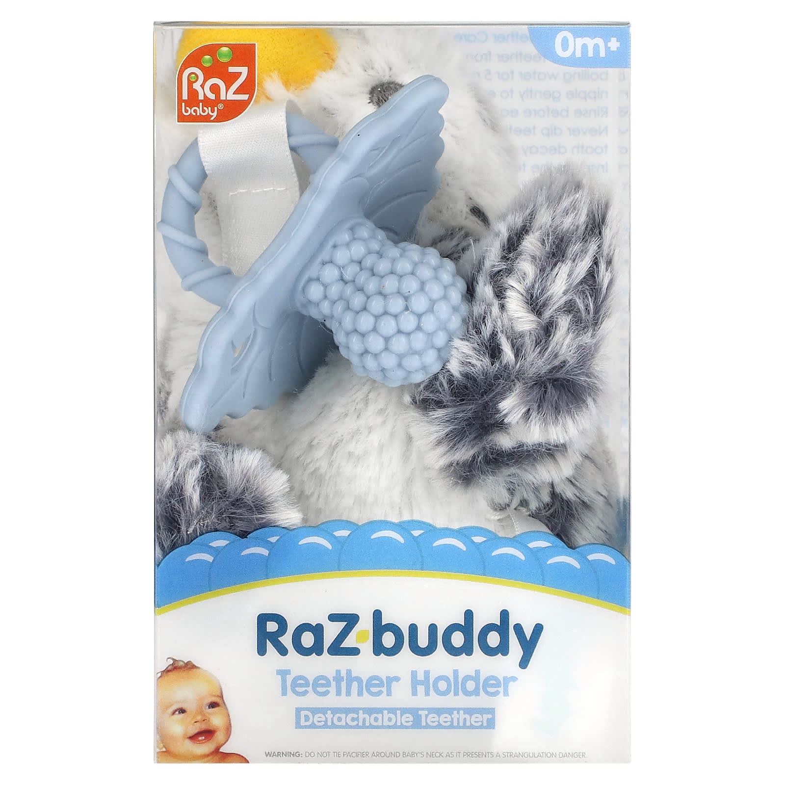 RaZbaby, RaZ-Buddy, Teether Holder, Detachable Teether, 0 Months+, Penguin, 1 Count - Image 1