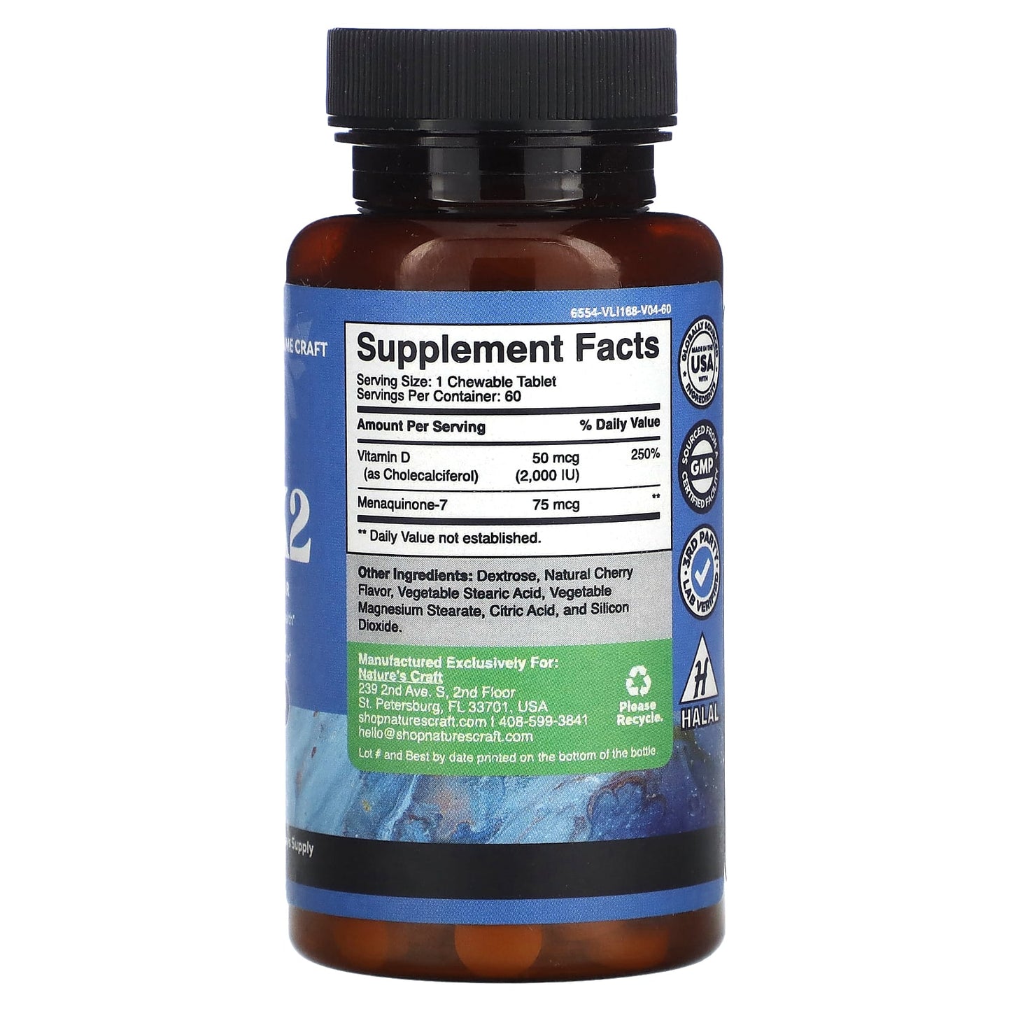 Nature's Craft, D3 +K2, Cherry, 60 Chewable Tablets - Image 2