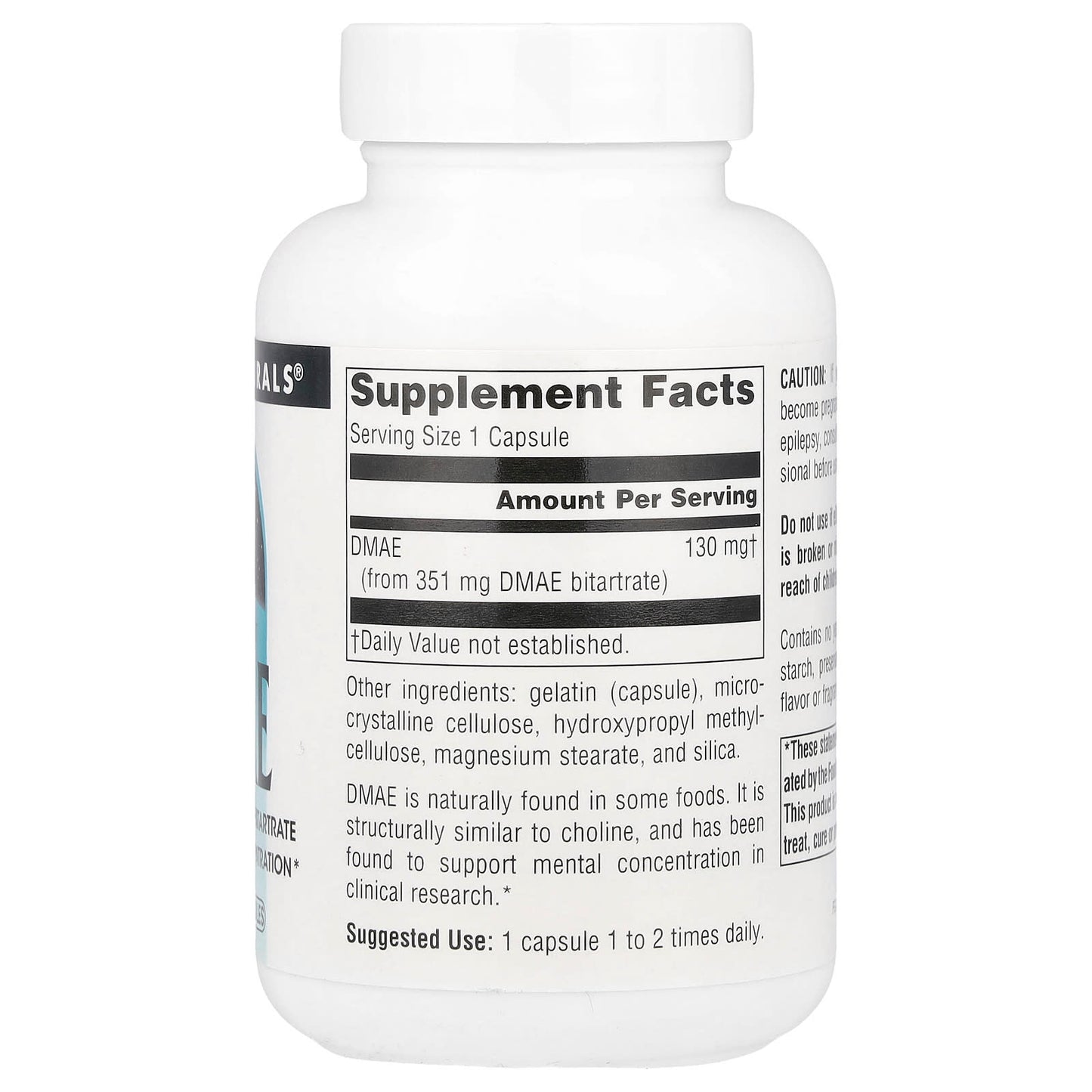 Source Naturals, DMAE , 351 mg, 100 Capsules - Image 2