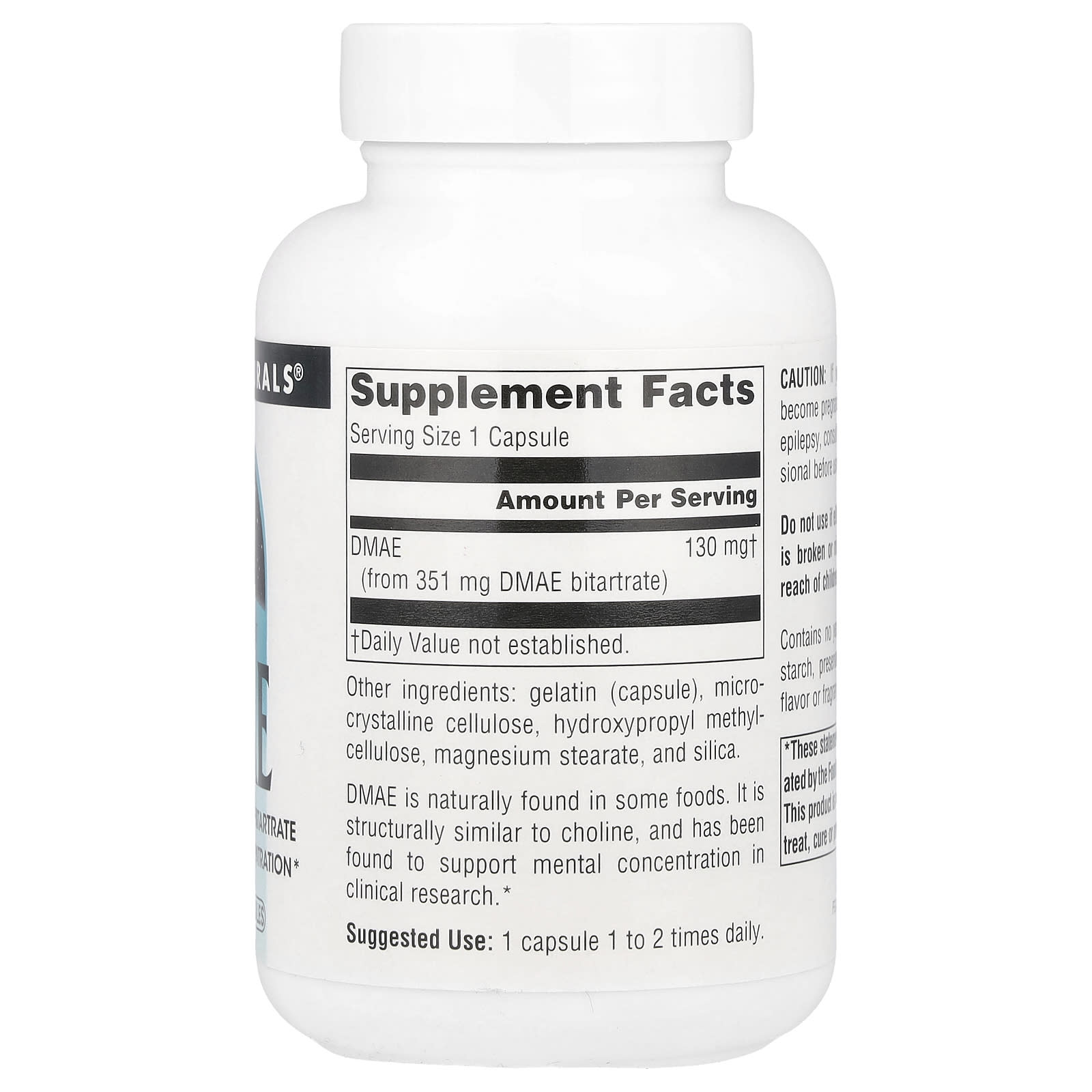 Source Naturals, DMAE , 351 mg, 100 Capsules - Image 2