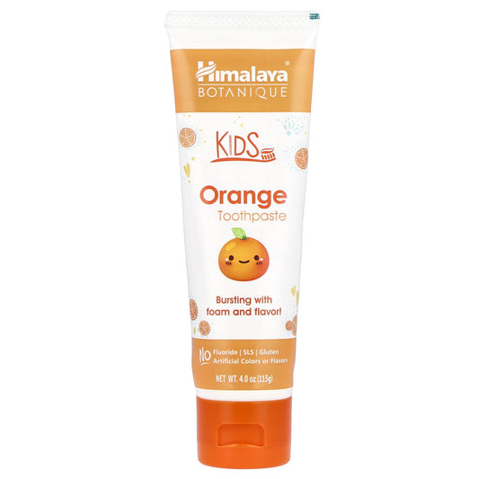 Himalaya Orange Sensitive Kids Toothpaste, 4.0 oz (113 g) - Fluoride-Free - Image 1