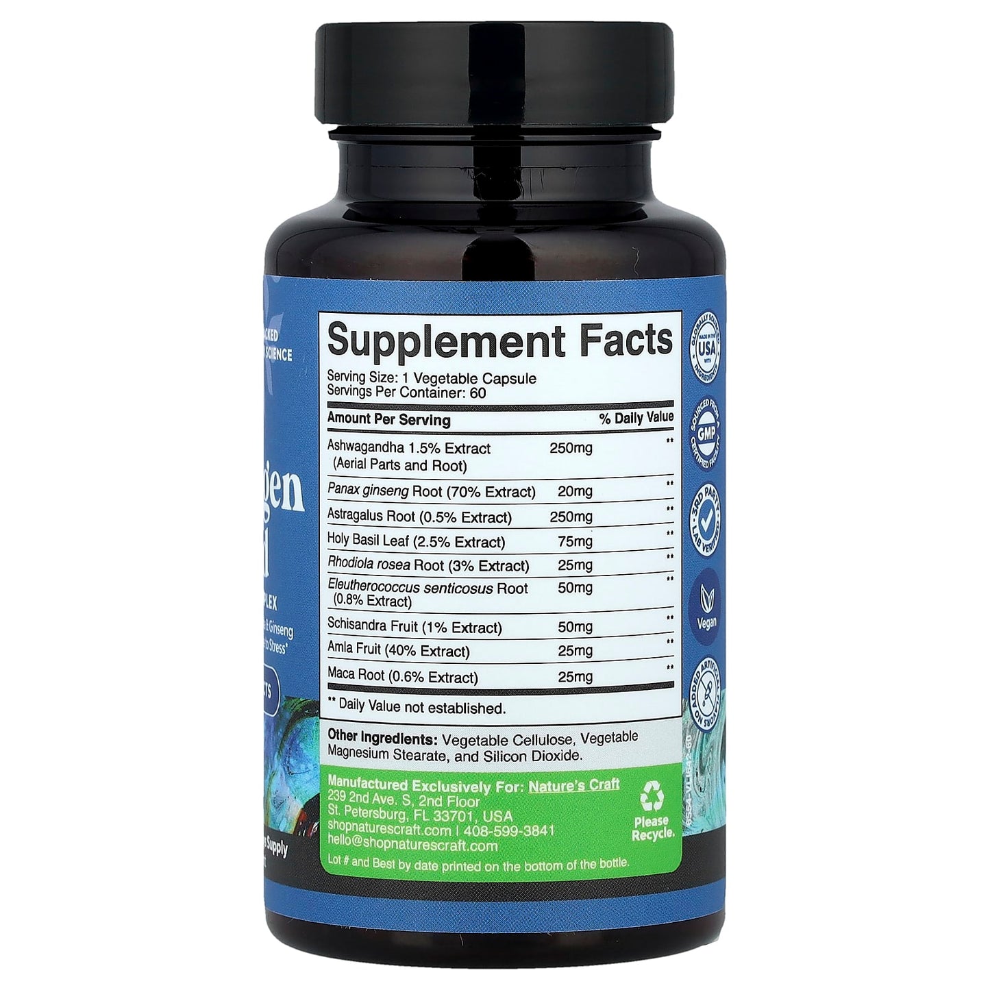 Nature's Craft, Adaptogen Blend, 60 Capsules - Image 2