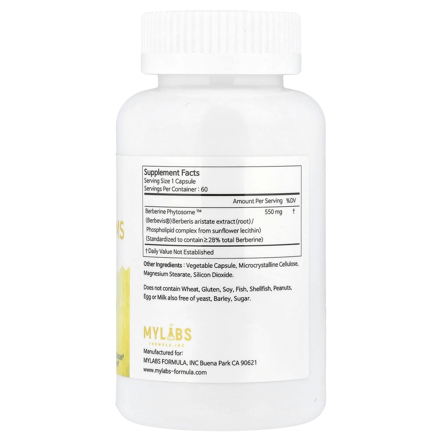Mylabs, Berberine MS, High Absorption, 550 mg, 60 Capsules - Image 2