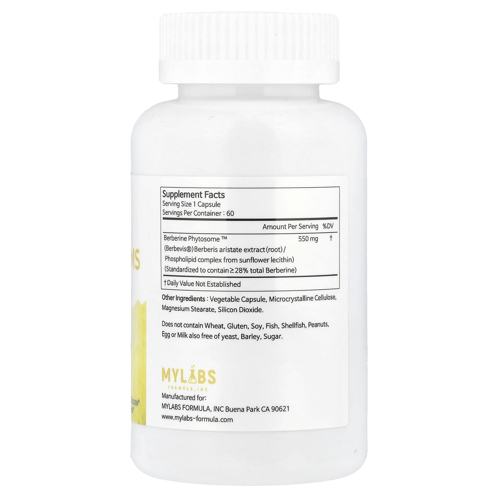 Mylabs, Berberine MS, High Absorption, 550 mg, 60 Capsules - Image 2