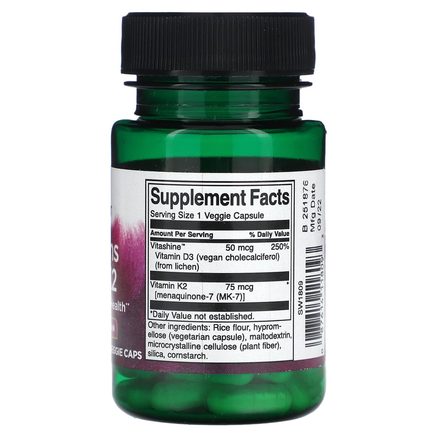 Swanson, Vitamins D3 & K2, 60 Veggie Caps - Image 2
