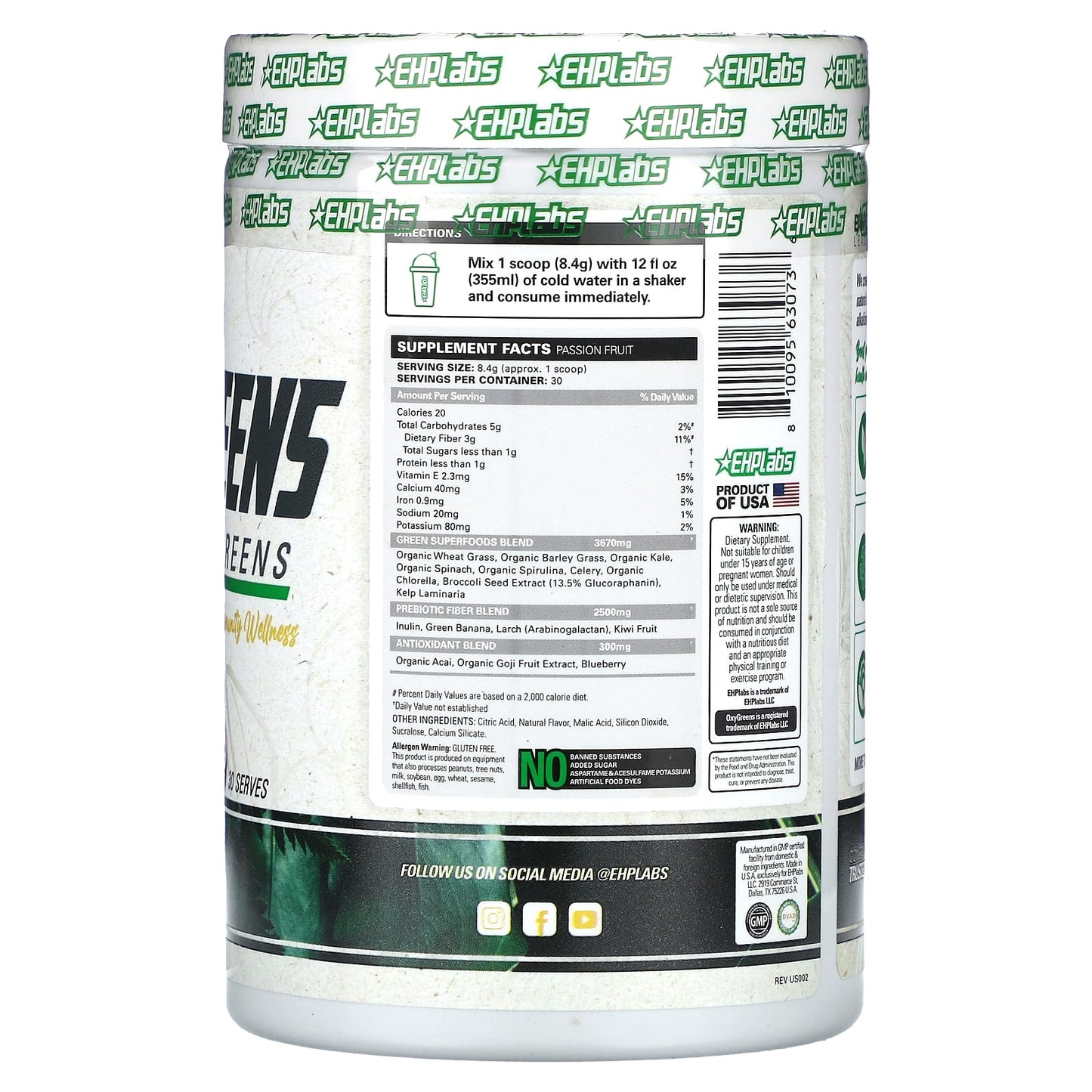 EHPlabs OxyGreens Daily Super Greens Supplement with Prebiotic Fiber & Antioxidants - Image 2