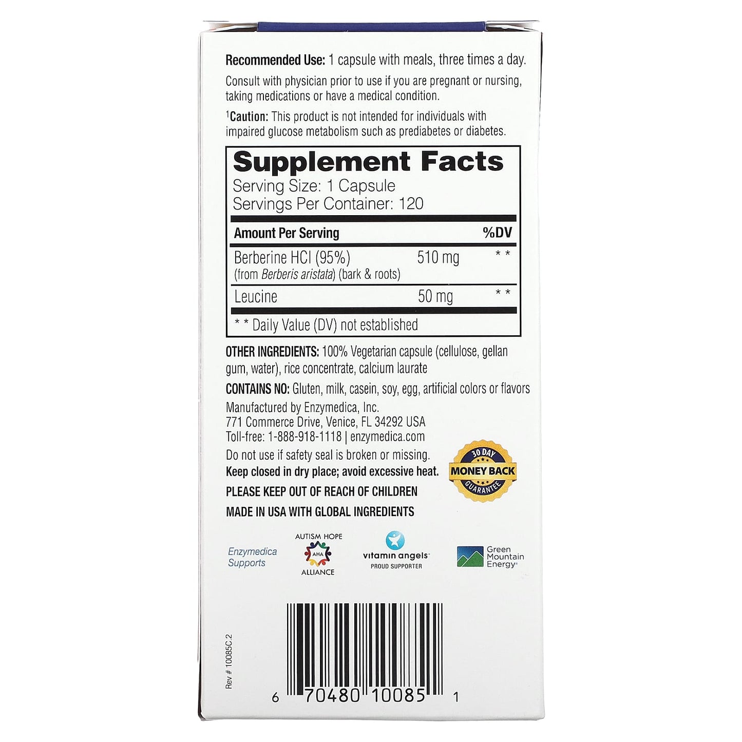 Berberine Supplement by Enzymedica - Blood Sugar Support & Metabolism - Image 2