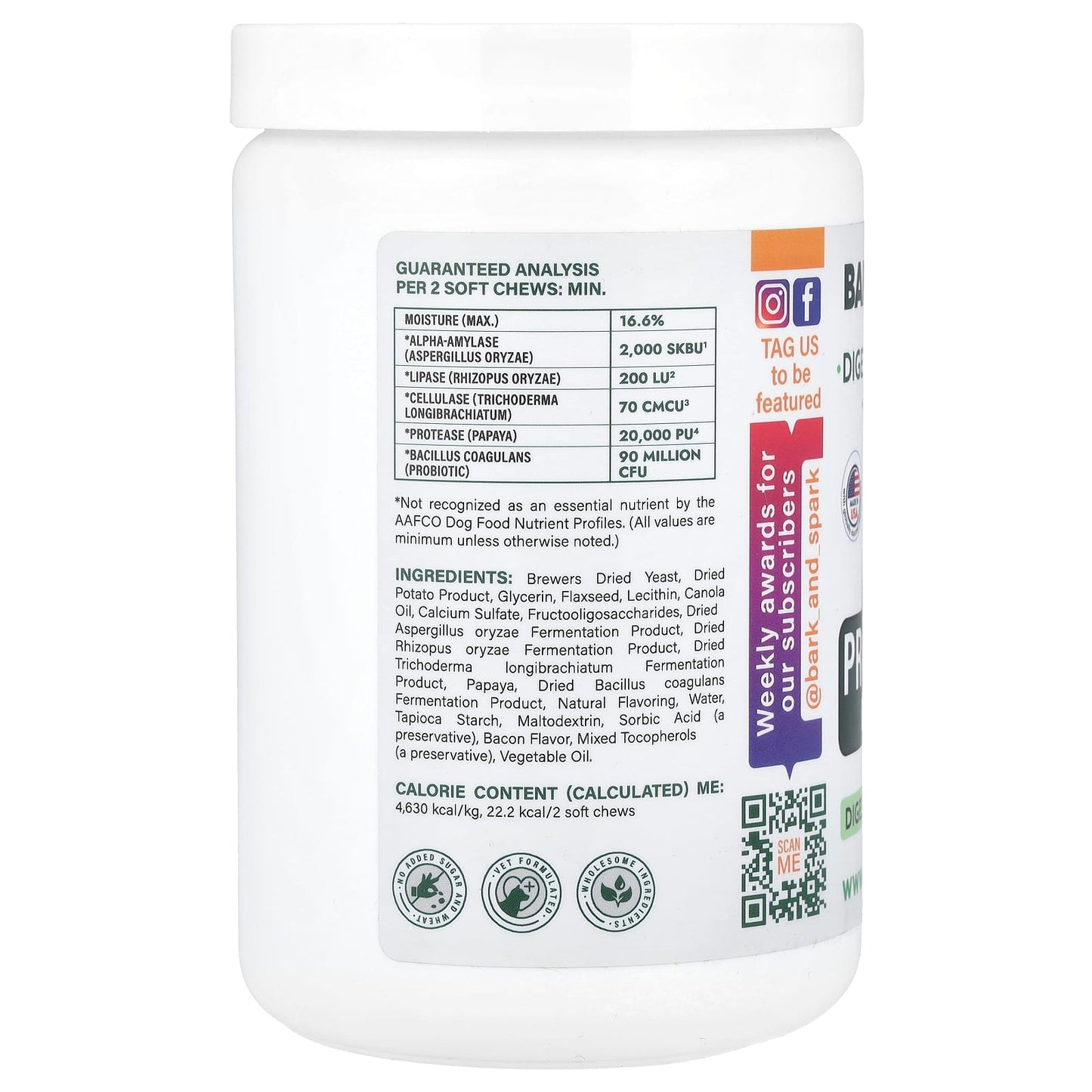 Probiotics for Dogs - Bacon Flavor, 180 Soft Chews, Digestive Support - Image 2