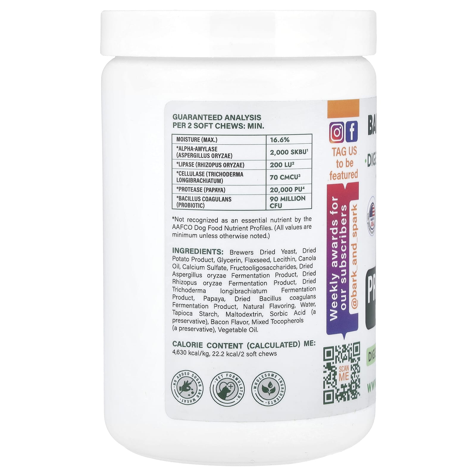 Probiotics for Dogs - Bacon Flavor, 180 Soft Chews, Digestive Support - Image 2