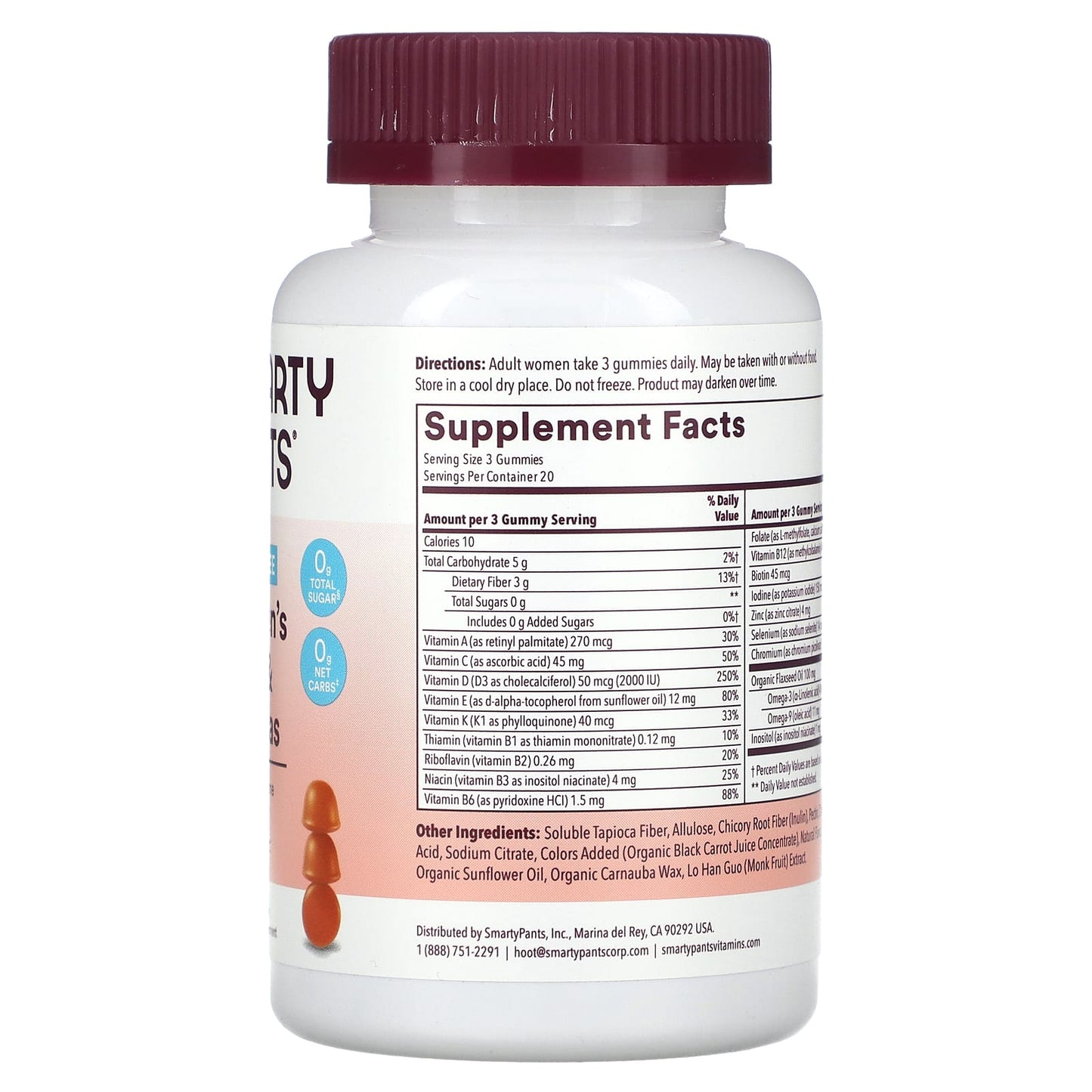 SmartyPants, Women's Multi & Omegas, Sugar Free, Orange, 60 Gummies