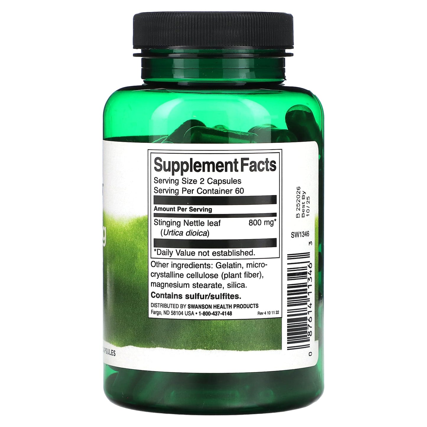 Swanson, Stinging Nettle Leaf, 400 mg , 120 Capsules - Image 2