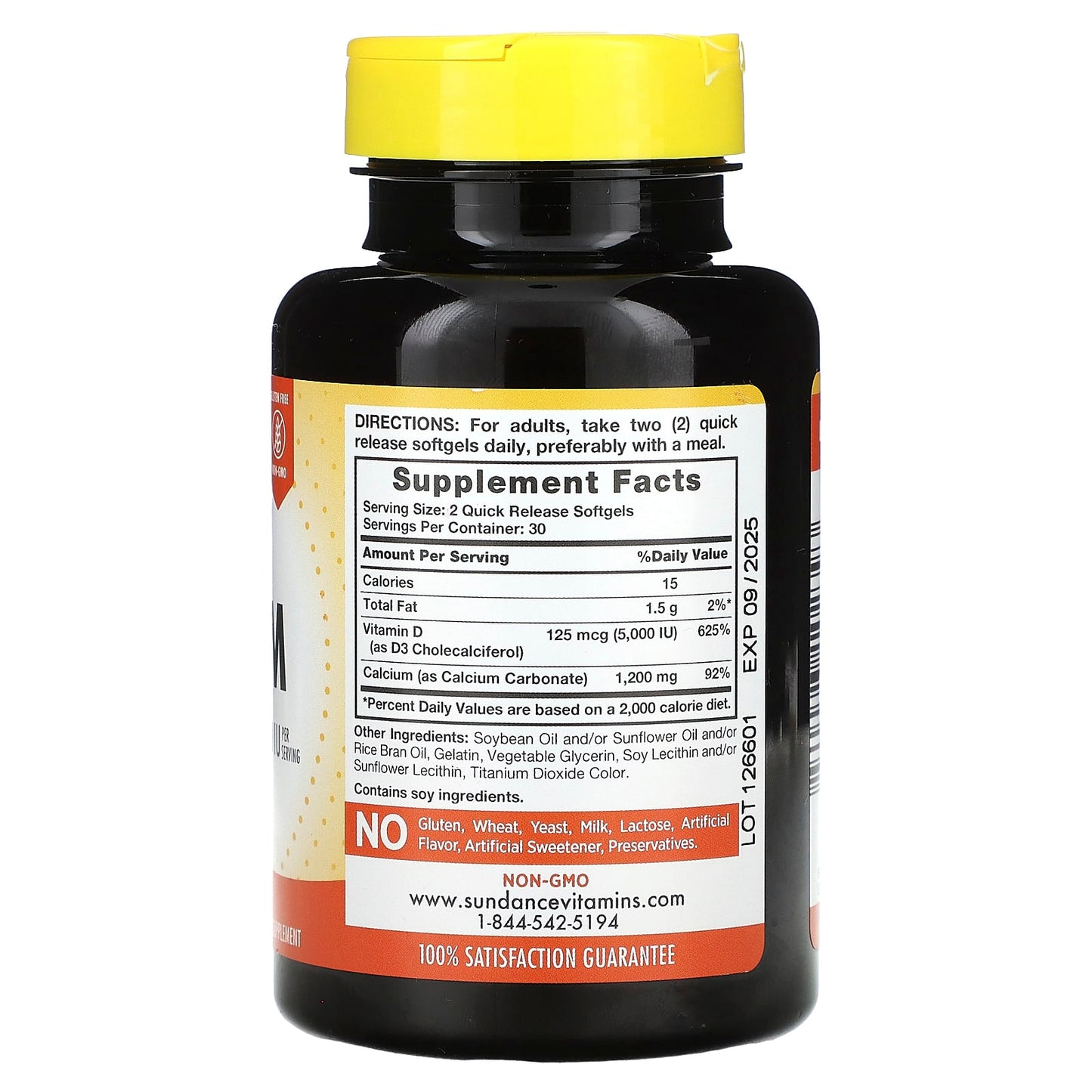 Sundance Vitamins, Absorbable Calcium + D3, 60 Quick Release Softgels - Image 2
