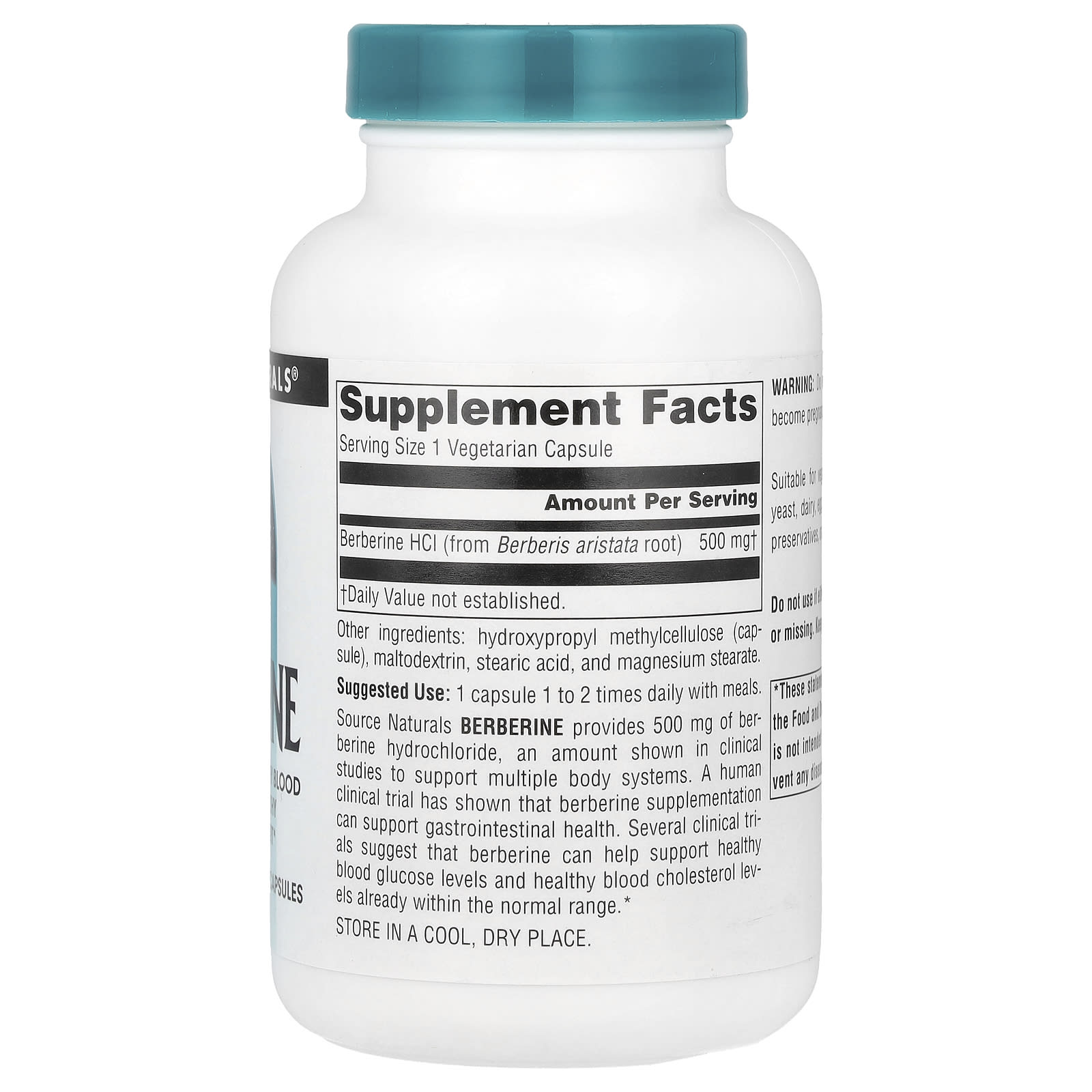 Source Naturals, Berberine , 500 mg, 120 Vegetarian Capsules - Image 2