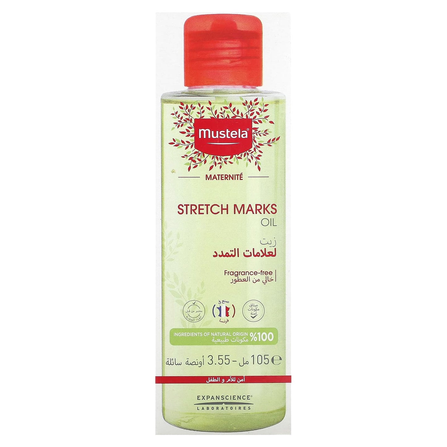 Mustela, Stretch Marks Oil, Fragrance Free, 3.55 fl oz (105 ml) - Image 1