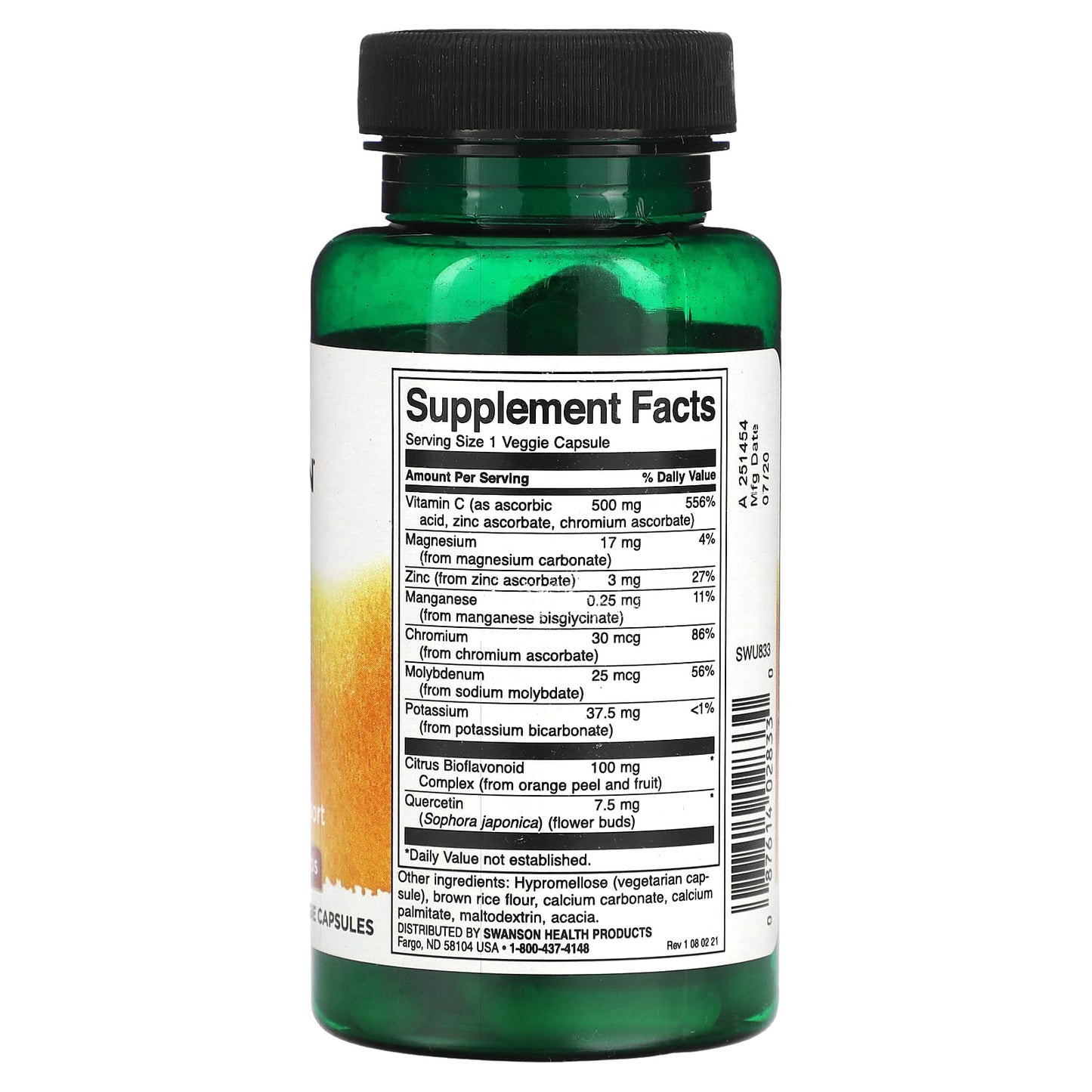 Swanson, Vitamin C Complex with Bioflavonoids, 60 Veggie Capsules - Image 2