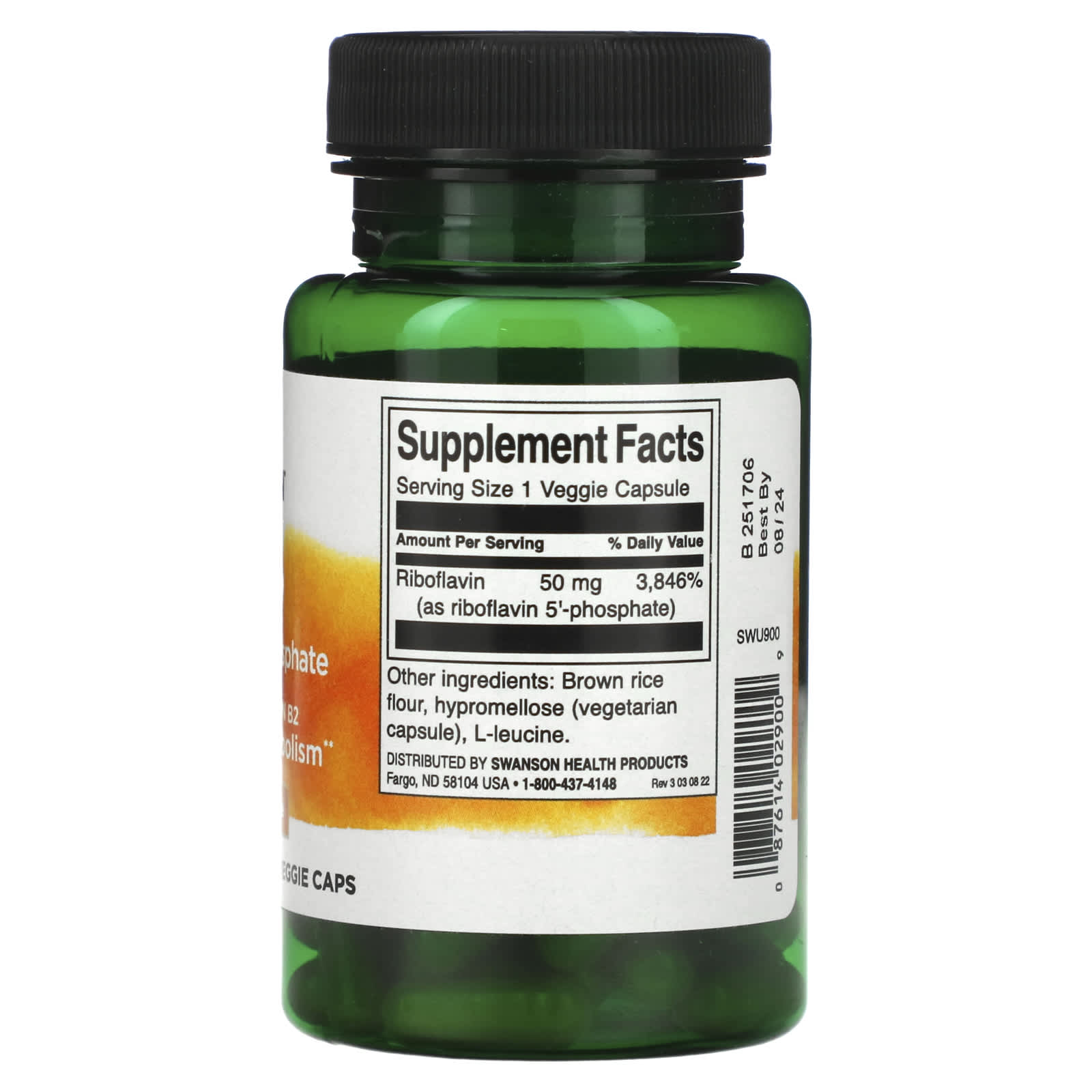 Swanson, R-5-P, Riboflavin-5-Phosphate, 50 mg, 60 Veggie Caps - Image 2