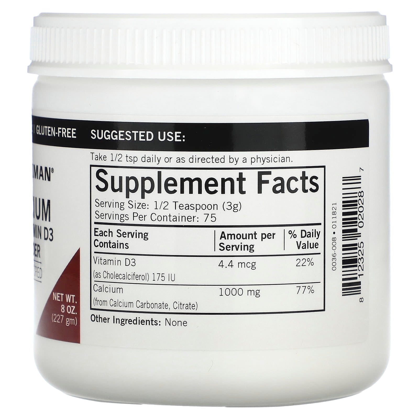 Kirkman Labs, Calcium With Vitamin D3 Powder, Unflavored, 8 oz (227 g) - Image 2