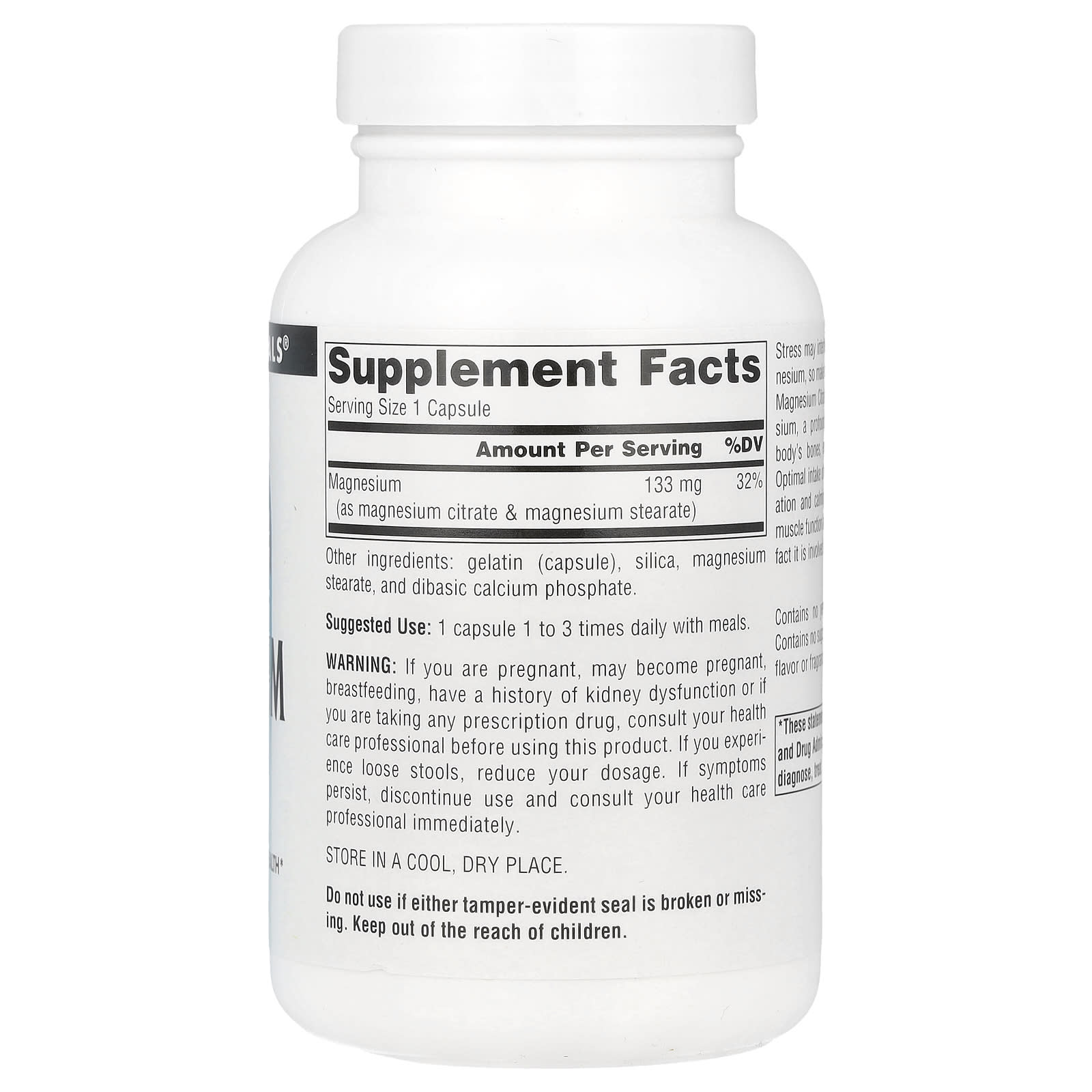 Source Naturals, Magnesium Citrate , 133 mg , 90 Capsules