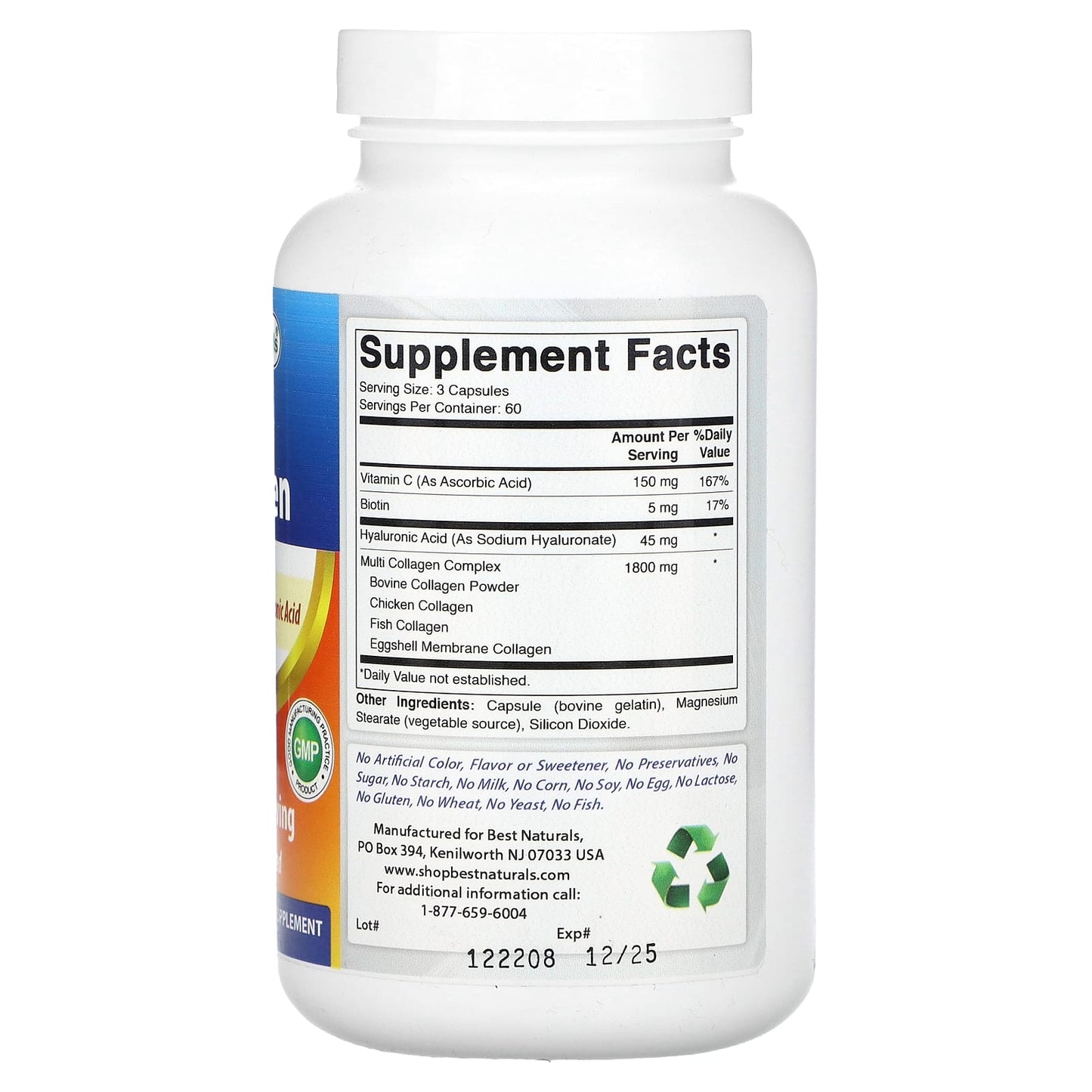Best Naturals Multi Collagen Pills 2000mg for Hair, Skin, and Nails - Image 2