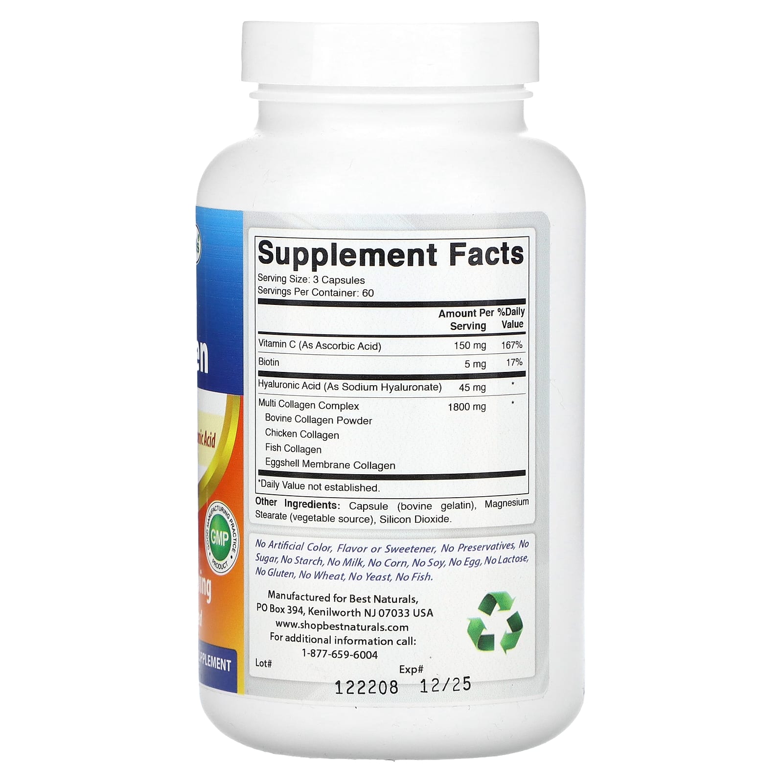 Best Naturals Multi Collagen Pills 2000mg for Hair, Skin, and Nails - Image 2