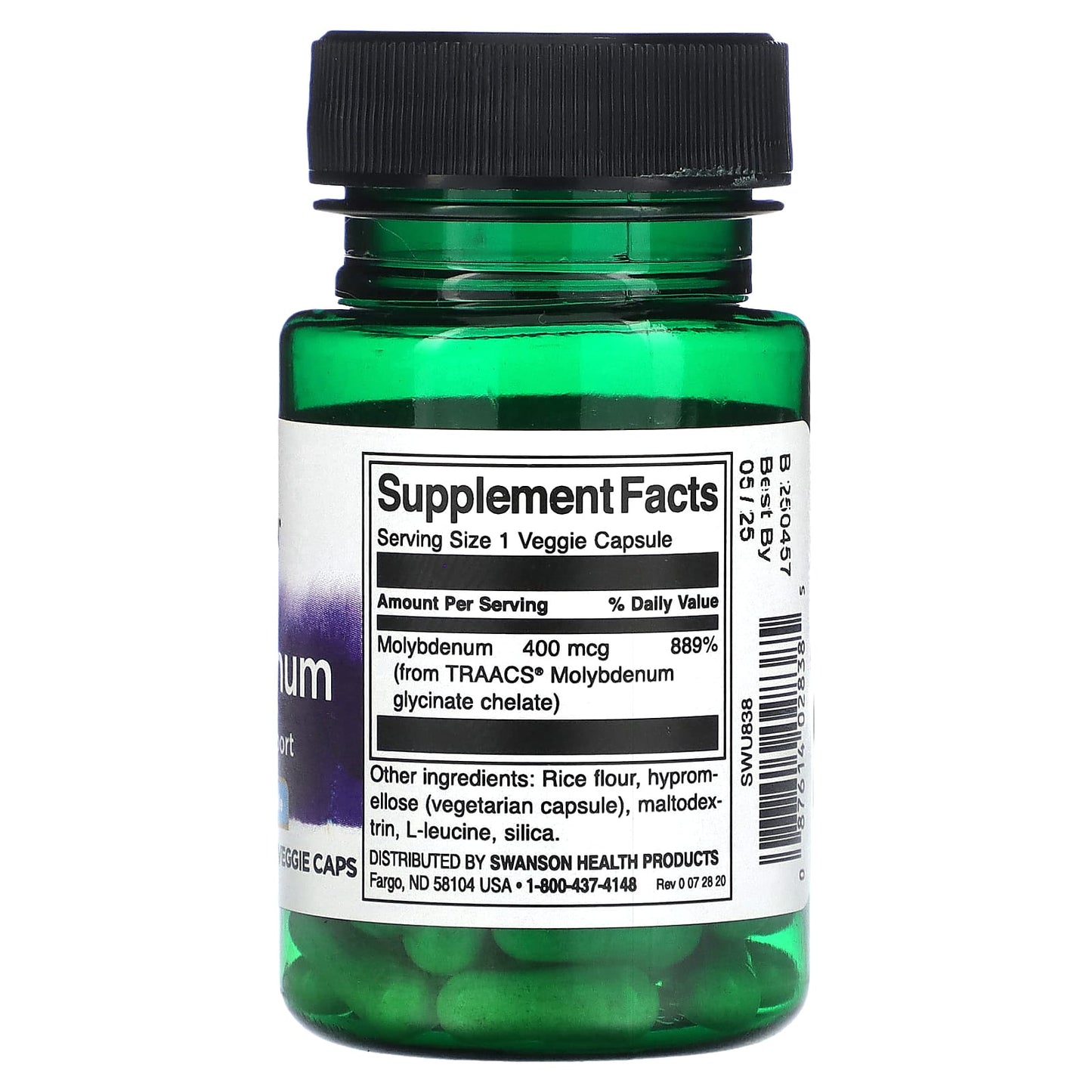 Swanson, Albion Molybdenum, 400 mcg, 60 Veggie Caps - Image 2