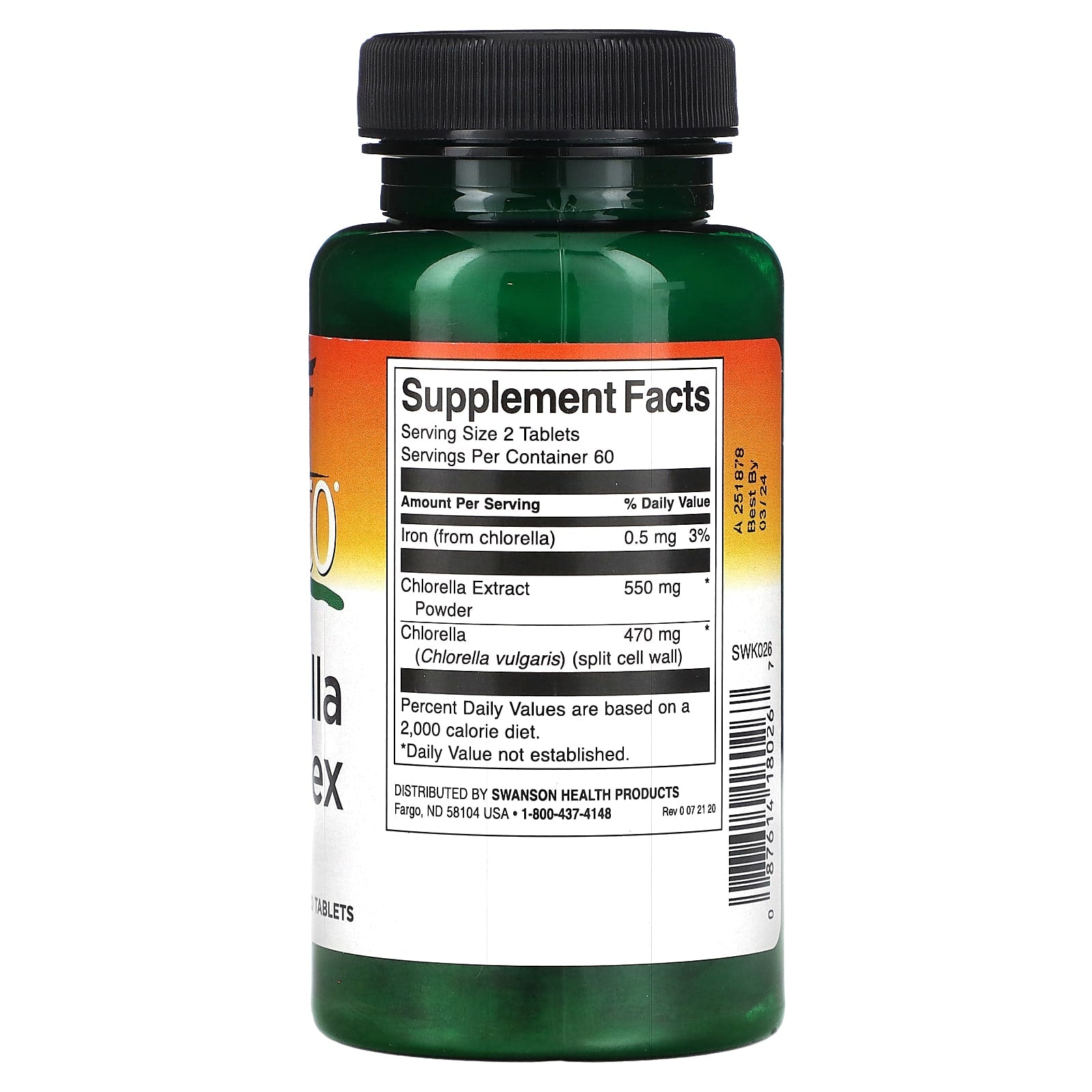 Swanson, Kyoto Chlorella Complex, 120 Tablets - Image 2