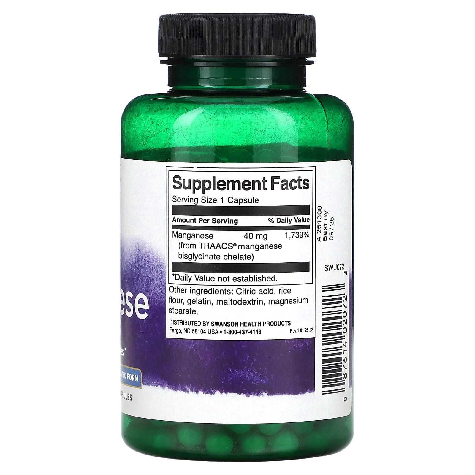 Swanson, Albion Manganese, 40 mg, 180 Capsules - Image 2