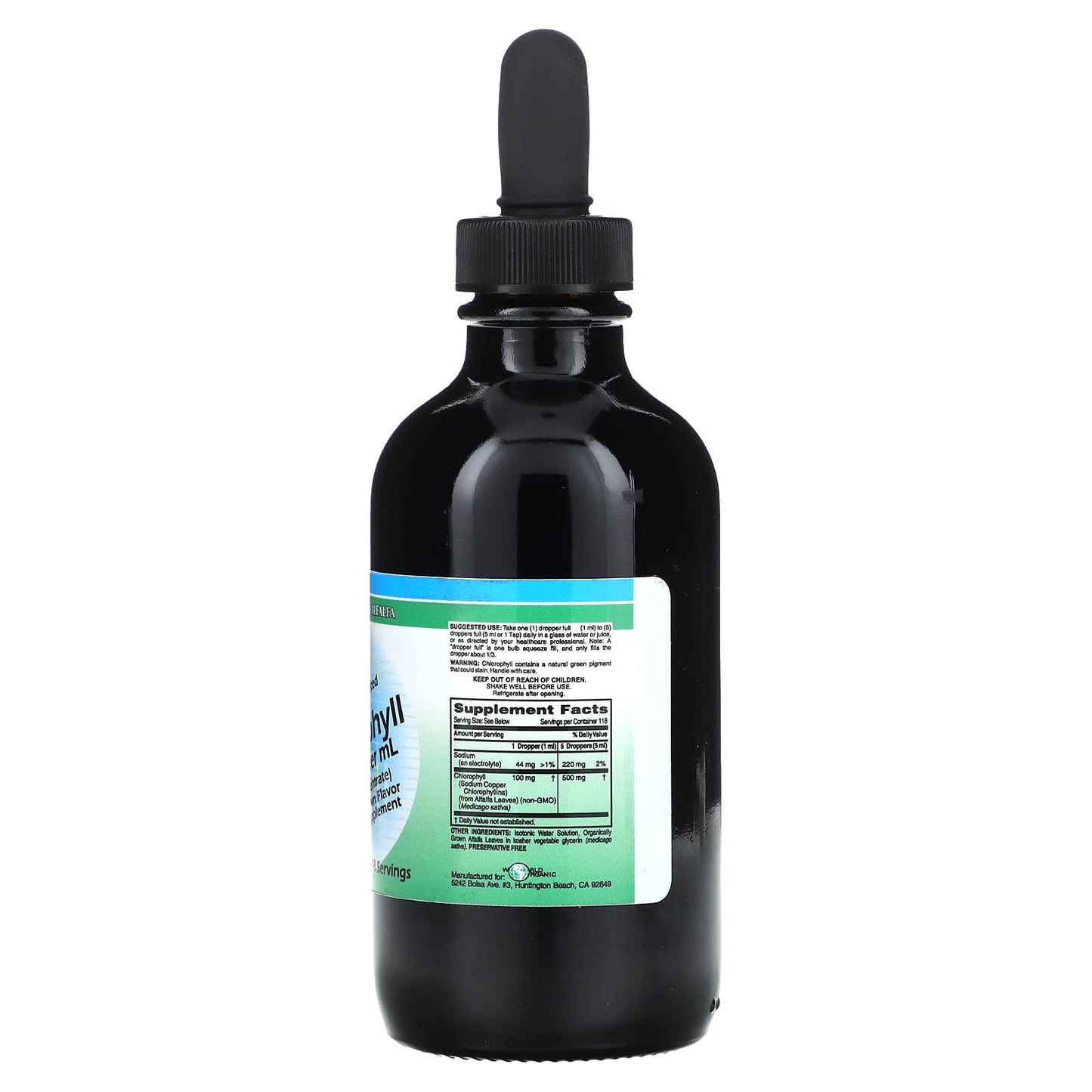 World Organic, Ultra Concentrated Liquid Chlorophyll, 100 mg , 4 fl oz (118 ml) - Image 2
